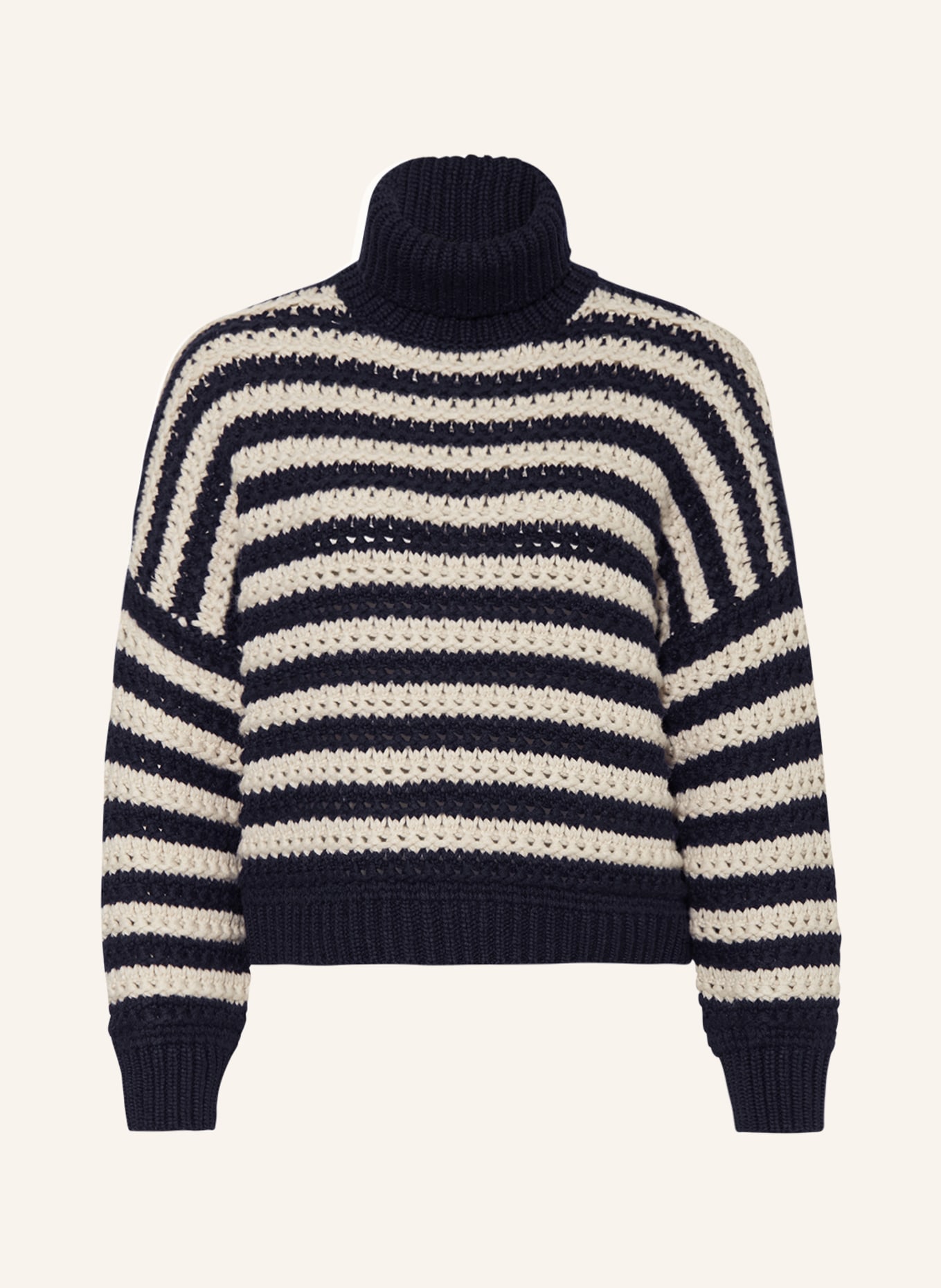 BRUNELLO CUCINELLI Turtleneck sweaters CICLISTA with cashmere, Color: DARK BLUE/ CREAM (Image 1)