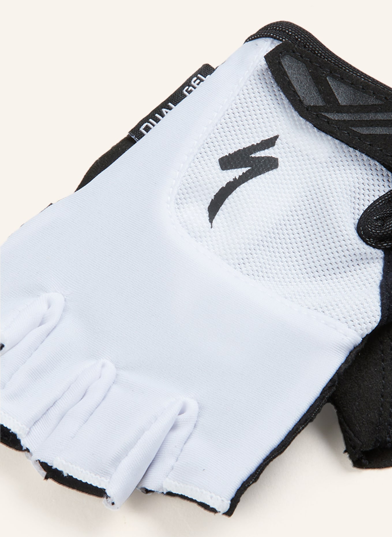 SPECIALIZED Cycling gloves GEOMETRY DUAL-GEL, Color: WHITE/ BLACK (Image 2)