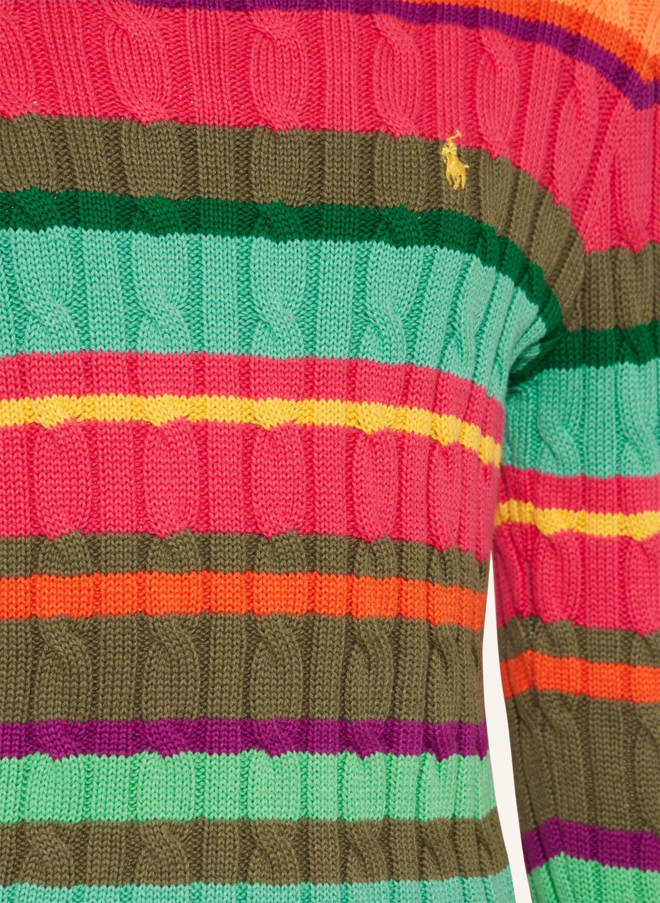 POLO RALPH LAUREN Sweter, Kolor: MOCNORÓŻOWY/ JASNOZIELONY/ POMARAŃCZOWY (Obrazek 3)