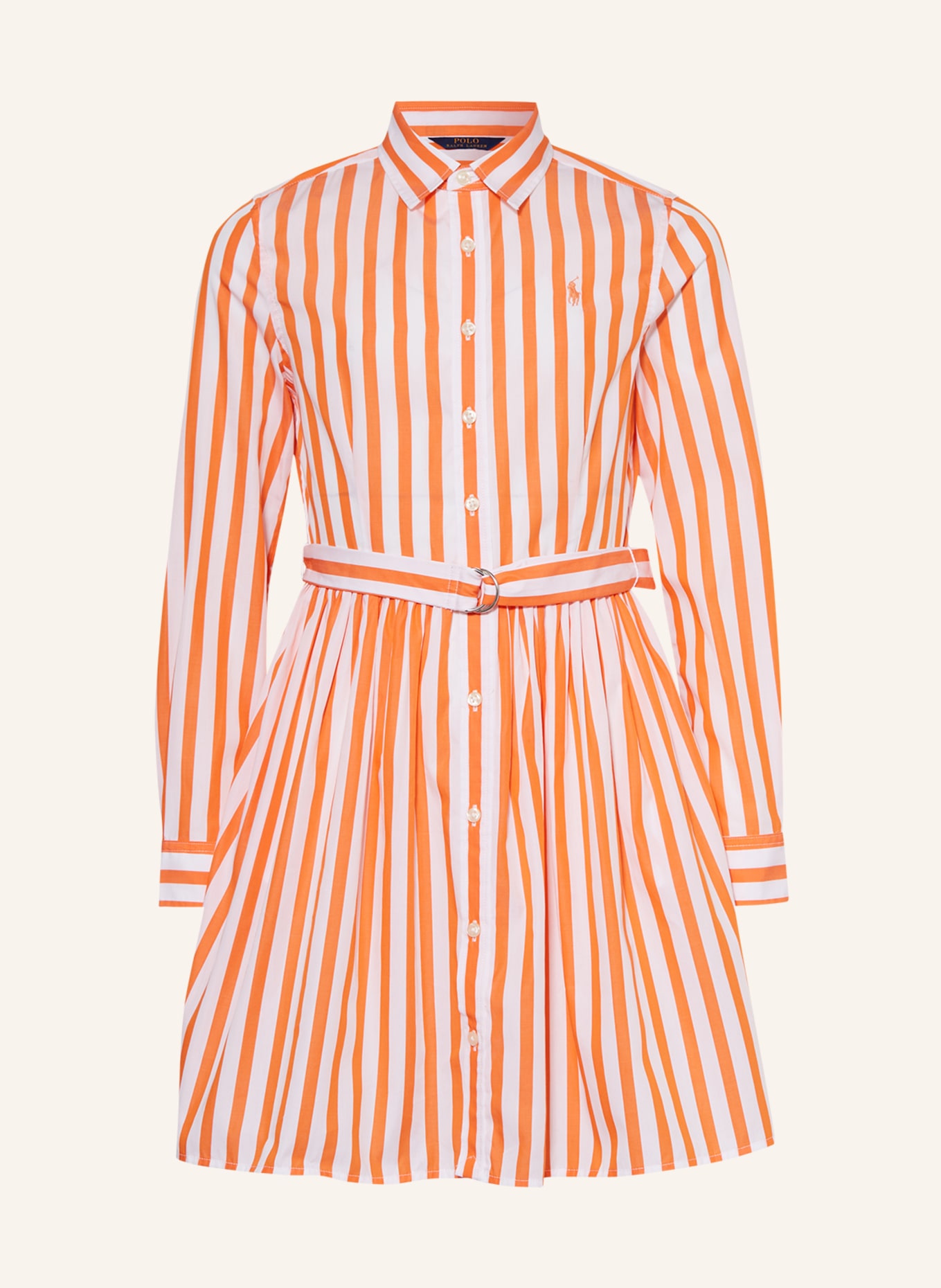 POLO RALPH LAUREN Hemdblusenkleid, Farbe: WEISS/ ORANGE (Bild 1)