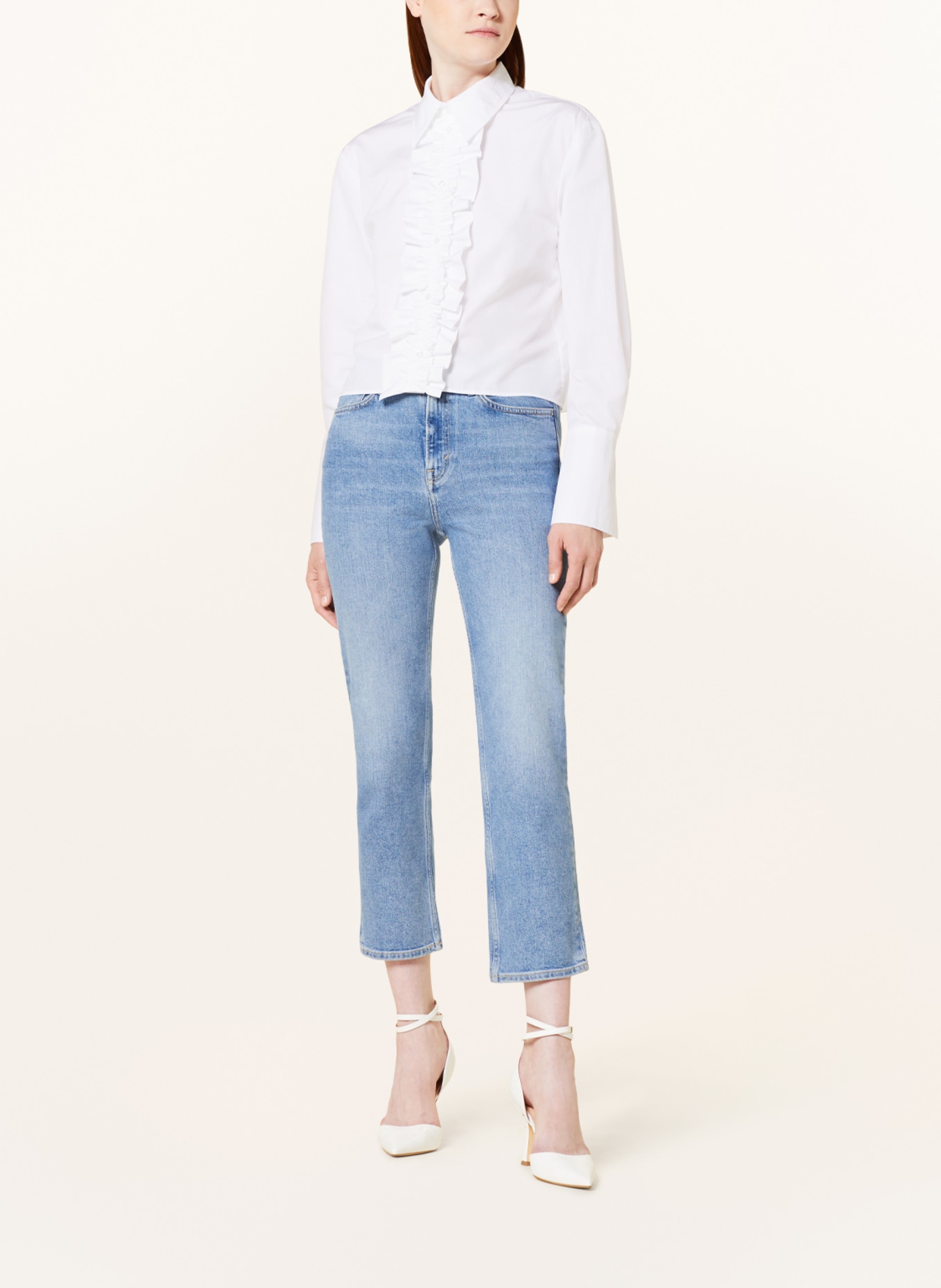 EVA MANN Cropped shirt blouse GITTE WINSTON, Color: WHITE (Image 2)