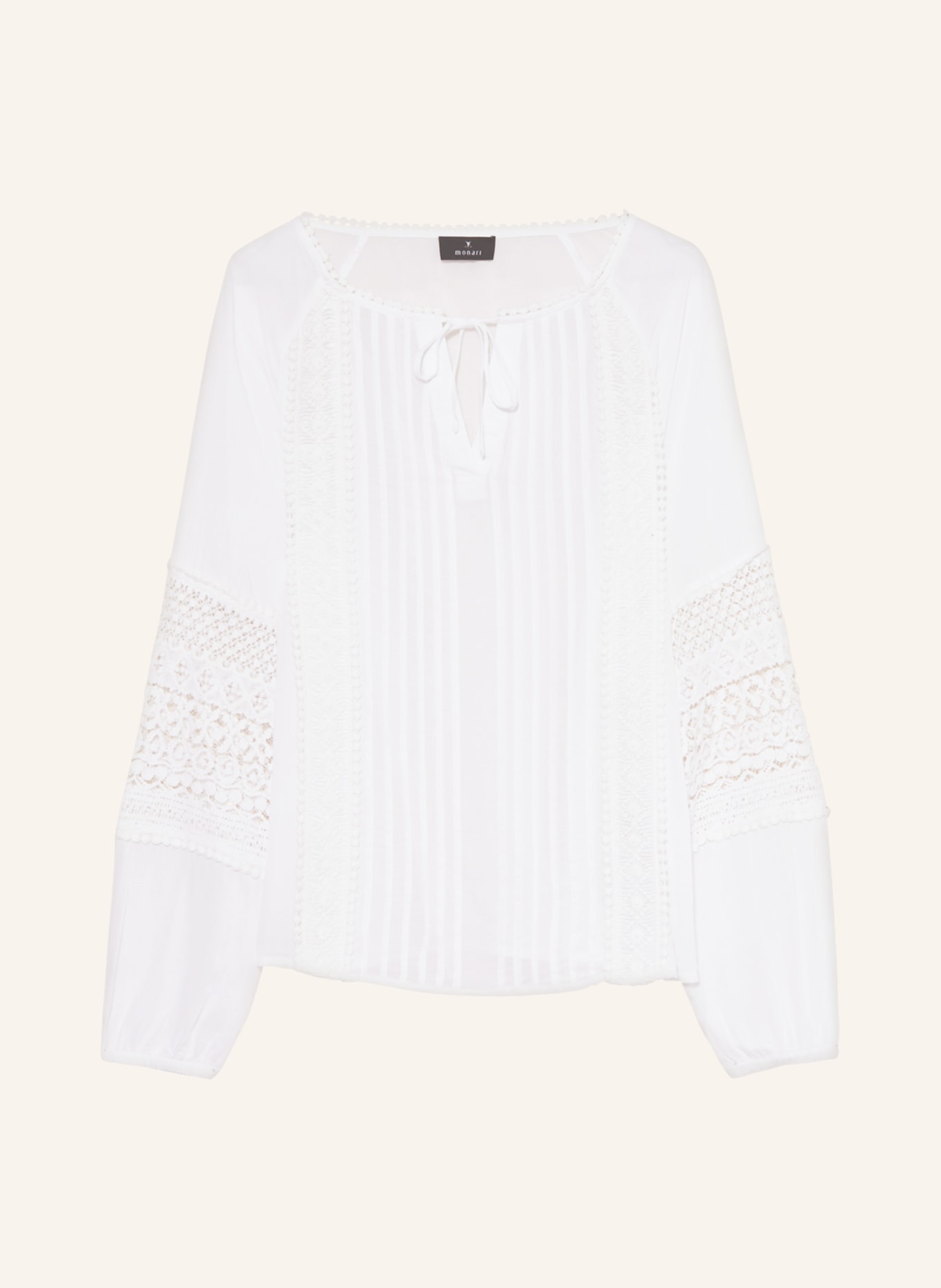 monari Shirt blouse with lace, Color: WHITE (Image 1)