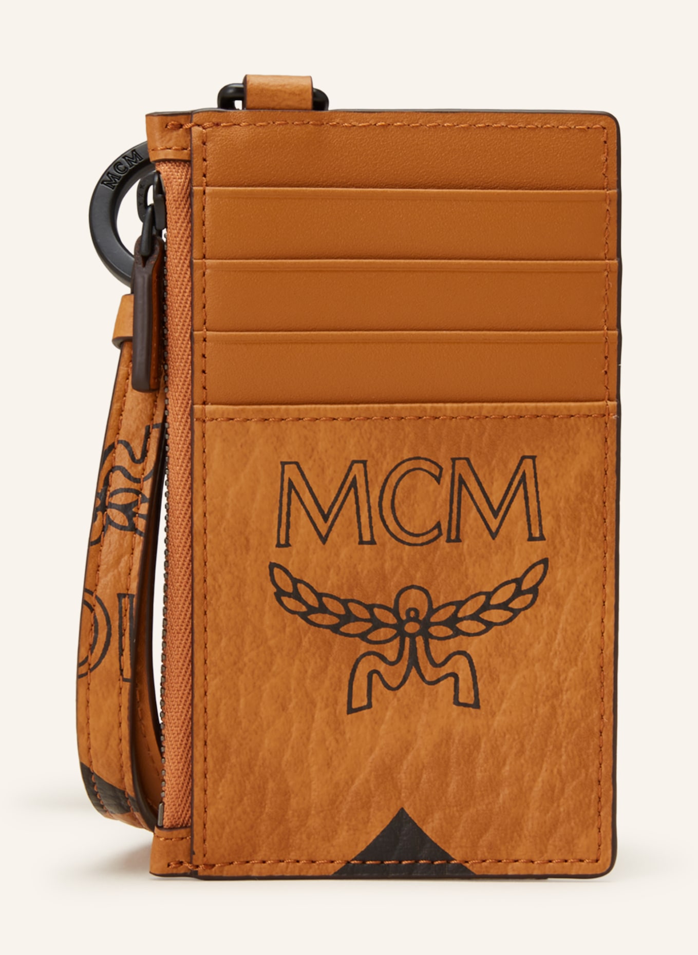 MCM Neck card case AREN, Color: COGNAC/ BLACK (Image 1)