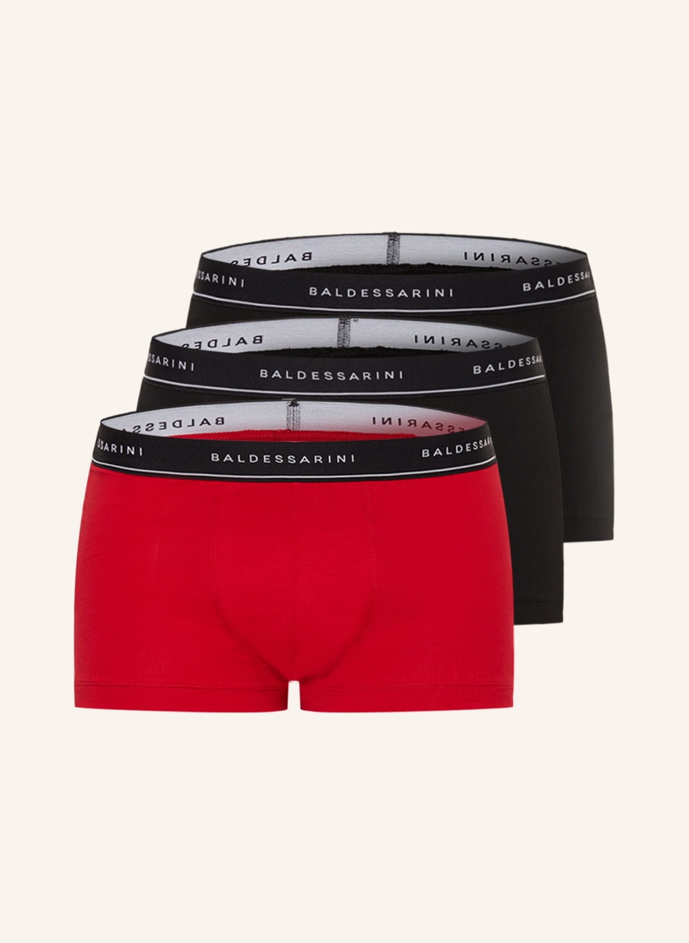 BALDESSARINI 3-pack boxer shorts, Color: BLACK/ RED (Image 1)