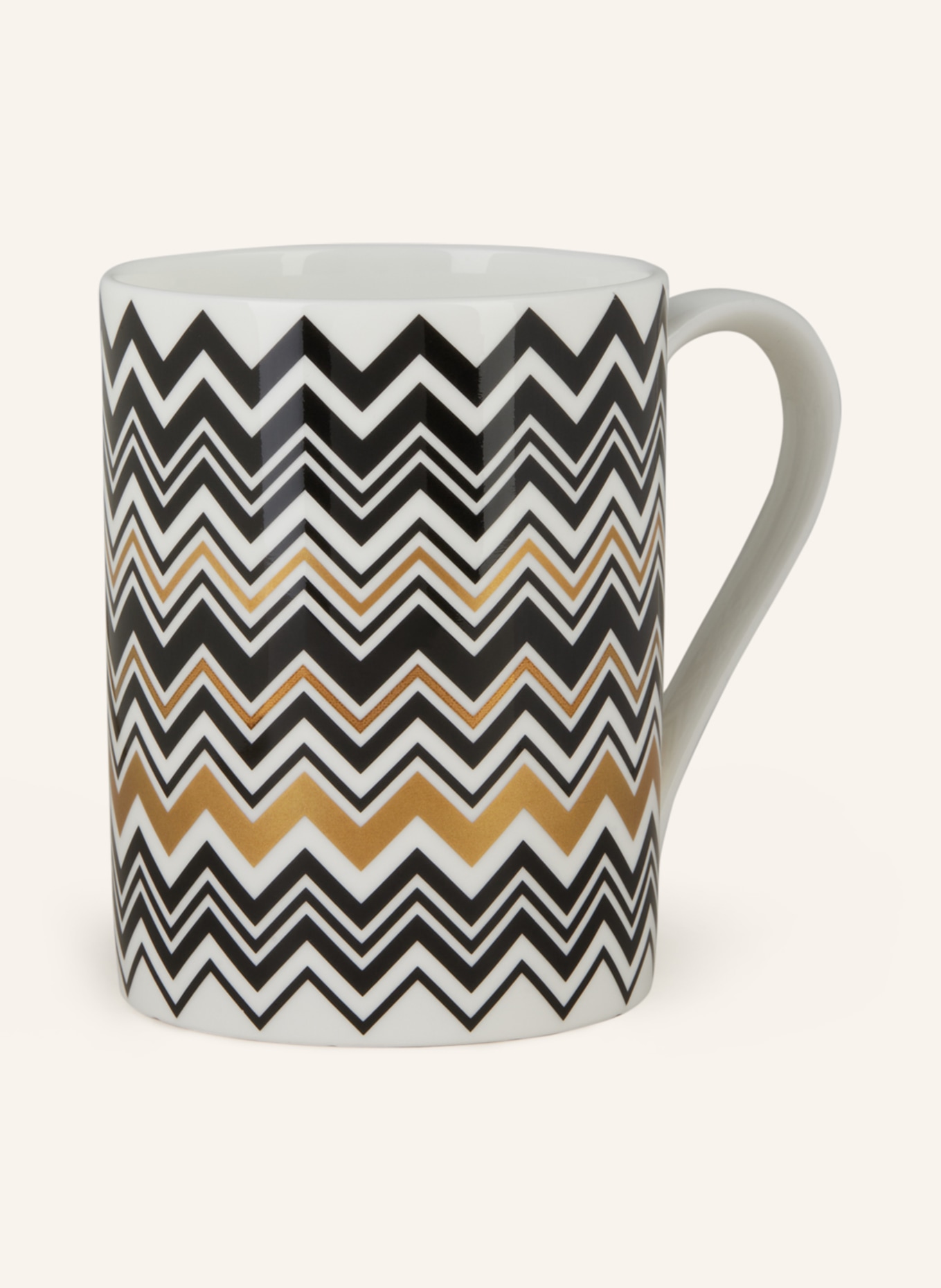 MISSONI Home Mugs ZIG ZAG, Color: CREAM/ BLACK/ GOLD (Image 1)