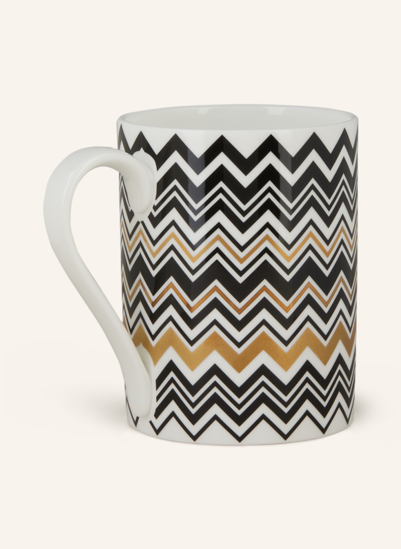 MISSONI Home Mugs ZIG ZAG, Color: CREAM/ BLACK/ GOLD (Image 2)