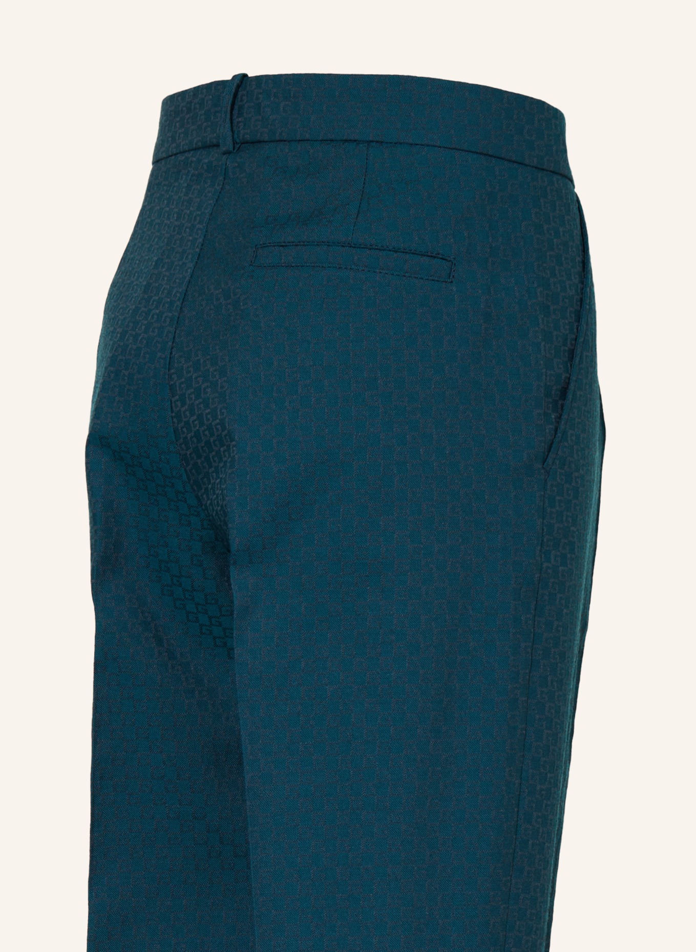 GUCCI Žakárové chino kalhoty, Barva: PETROLEJOVÁ (Obrázek 3)