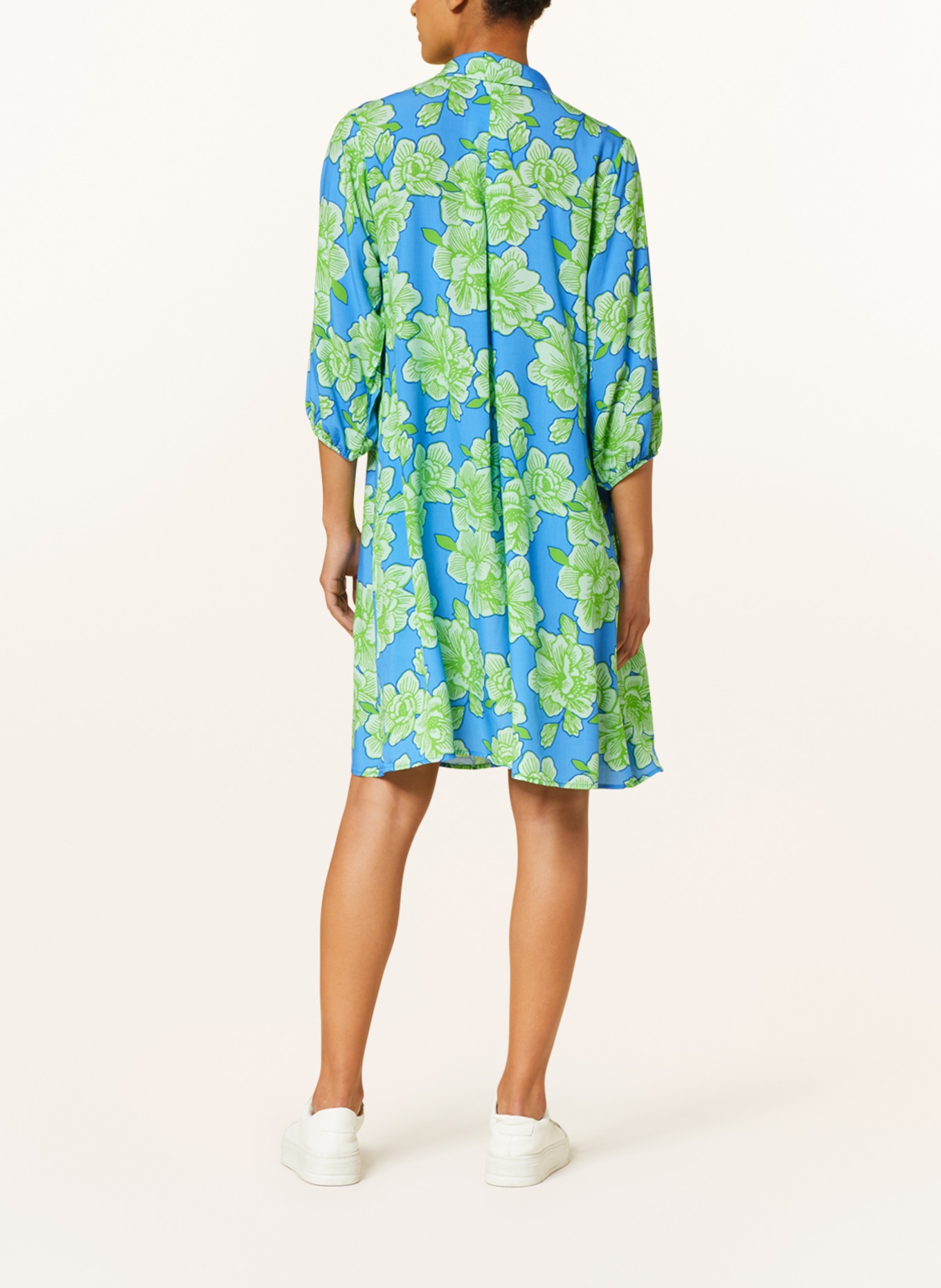 darling harbour Dress with 3/4 sleeves, Color: BLUE/ GREEN (Image 3)