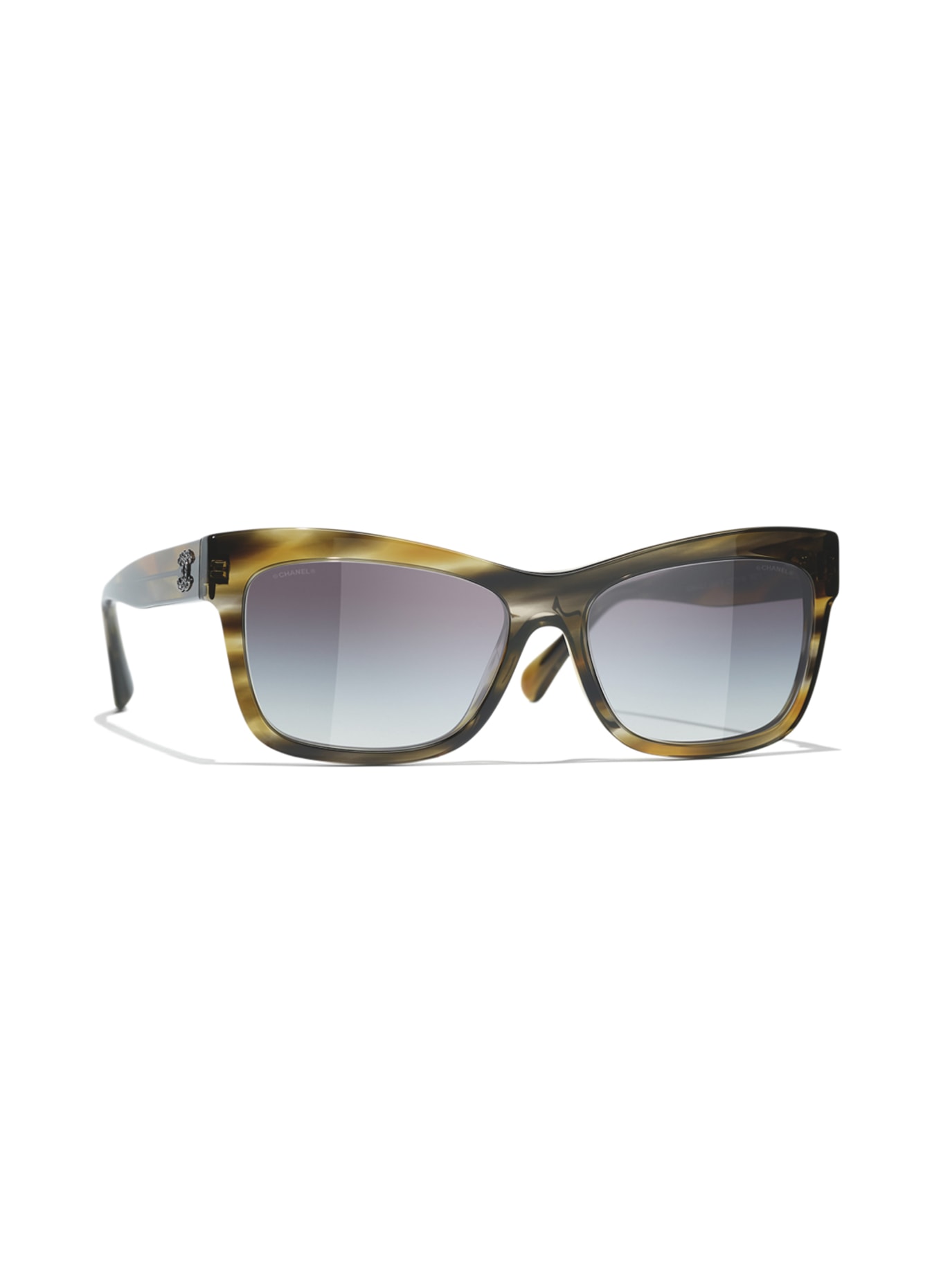 CHANEL Rectangular sunglasses: 1729S6 - HAVANA/GRAY GRADIENT
