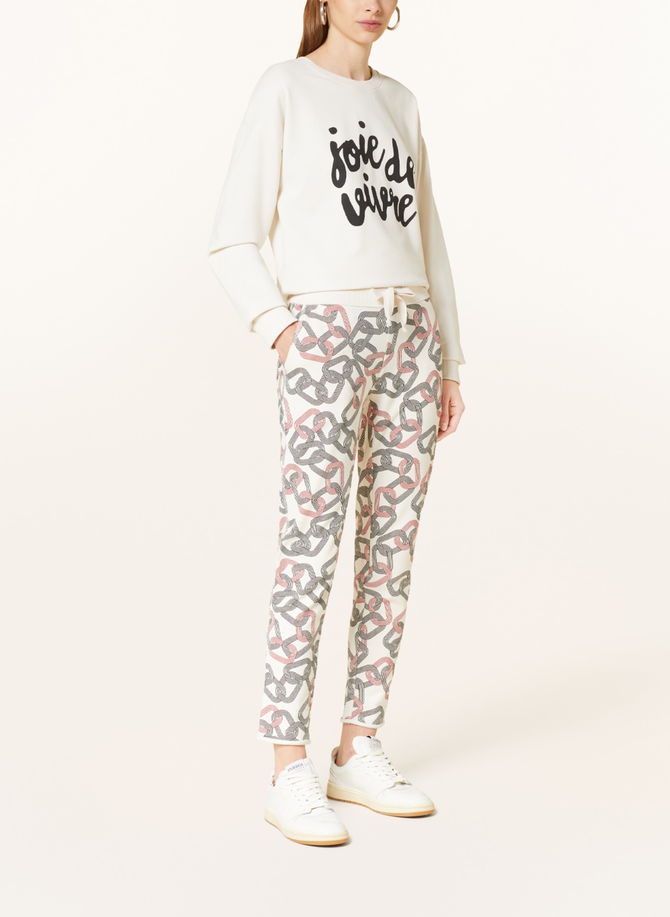 Juvia Sweatpants SMILLA, Color: WHITE/ BLACK/ RED (Image 2)