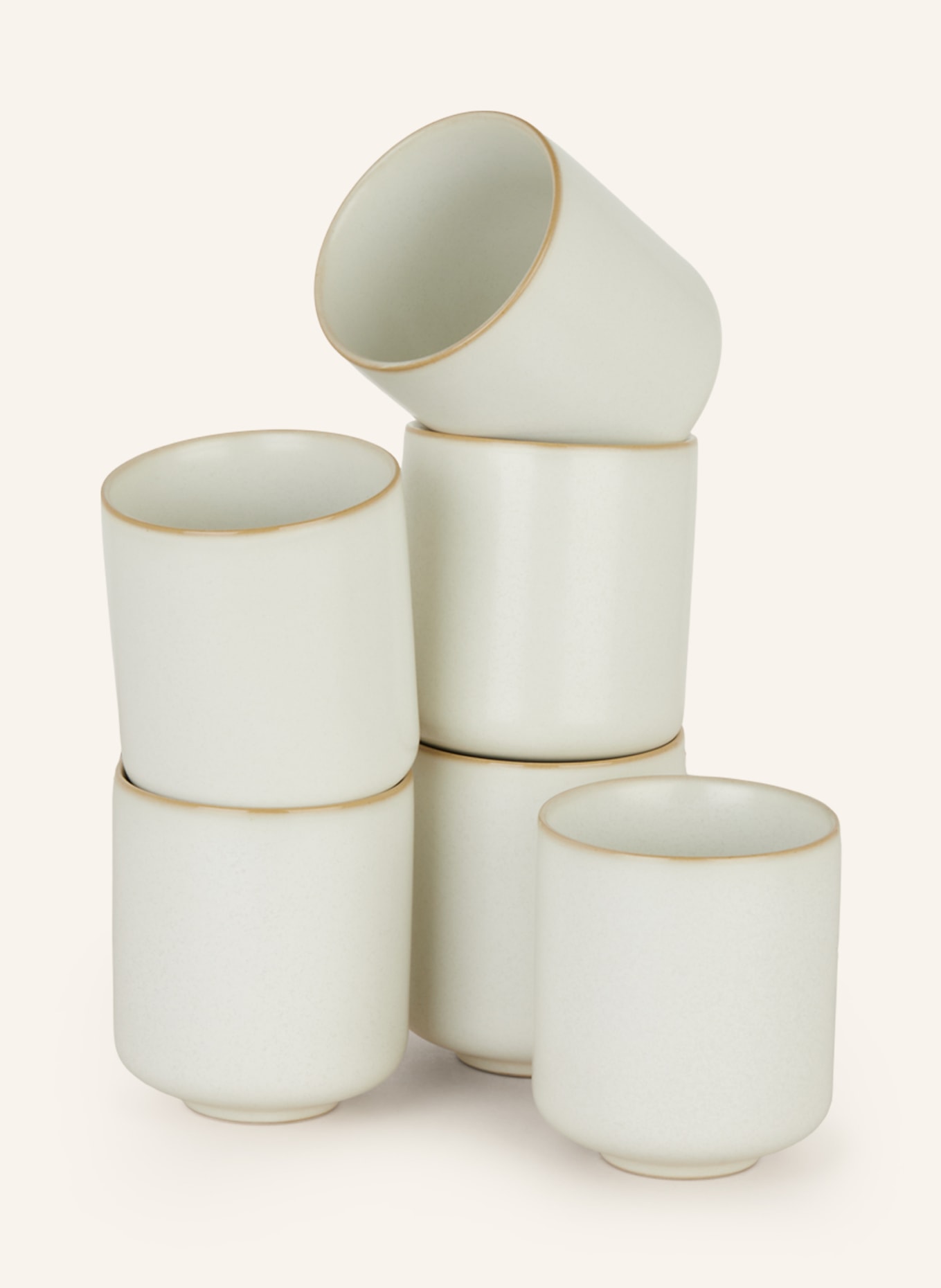 Ferm LIVING Set of 6 mugs SEKKI, Color: CREAM (Image 1)