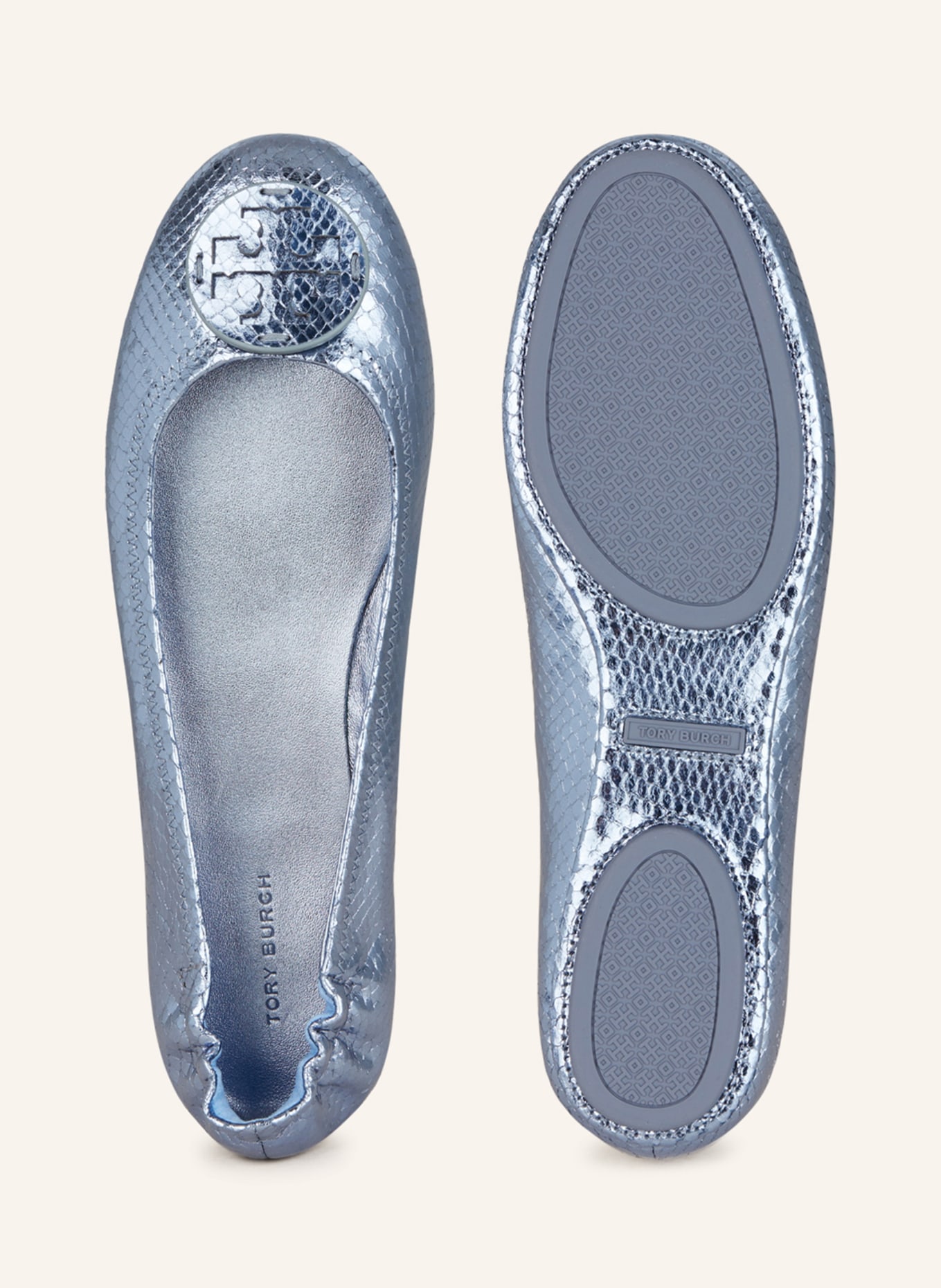 Tory burch blue ballet flats outlet