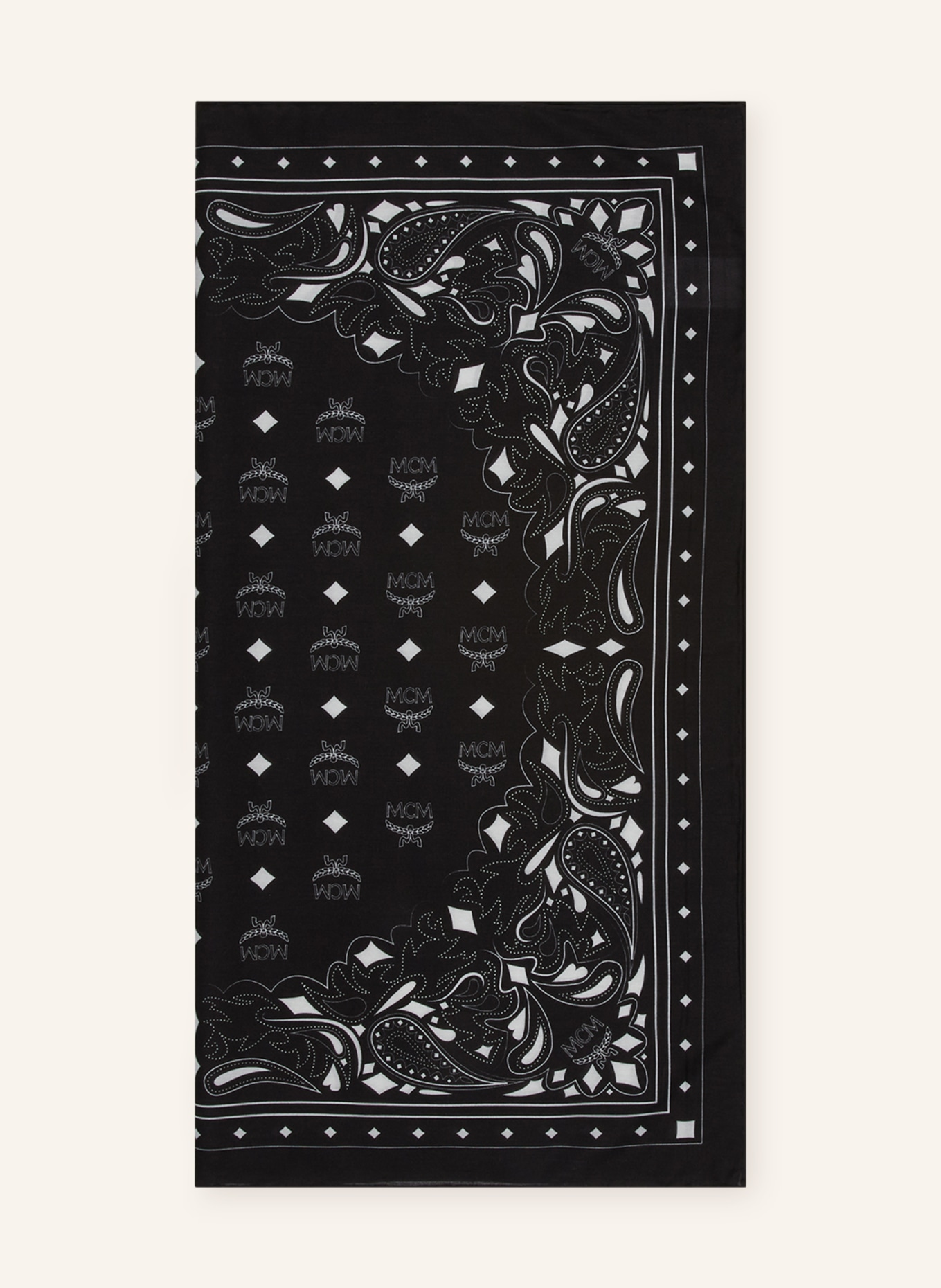 MCM Scarf with silk, Color: BLACK/ WHITE (Image 1)