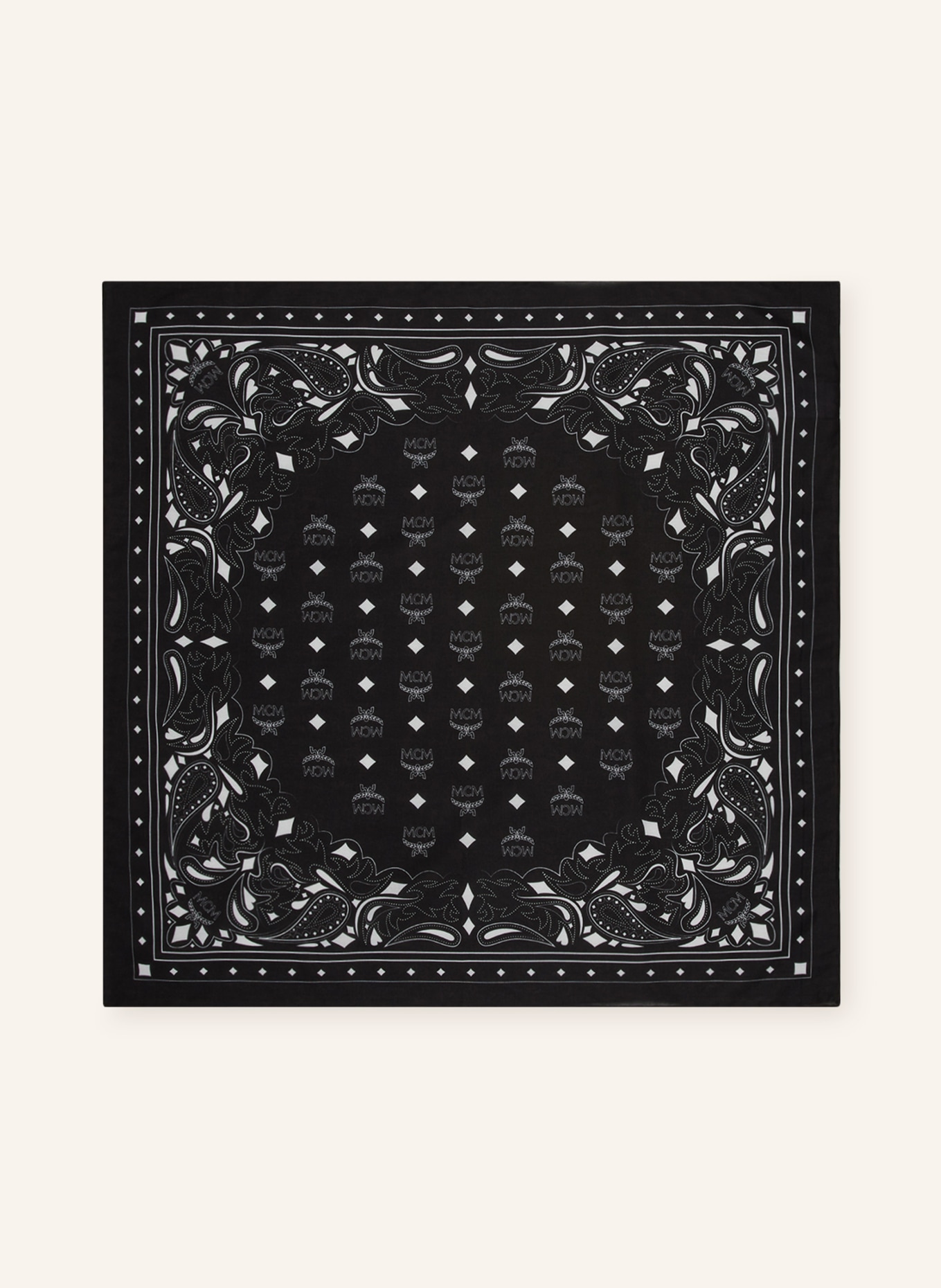 MCM Scarf with silk, Color: BLACK/ WHITE (Image 2)