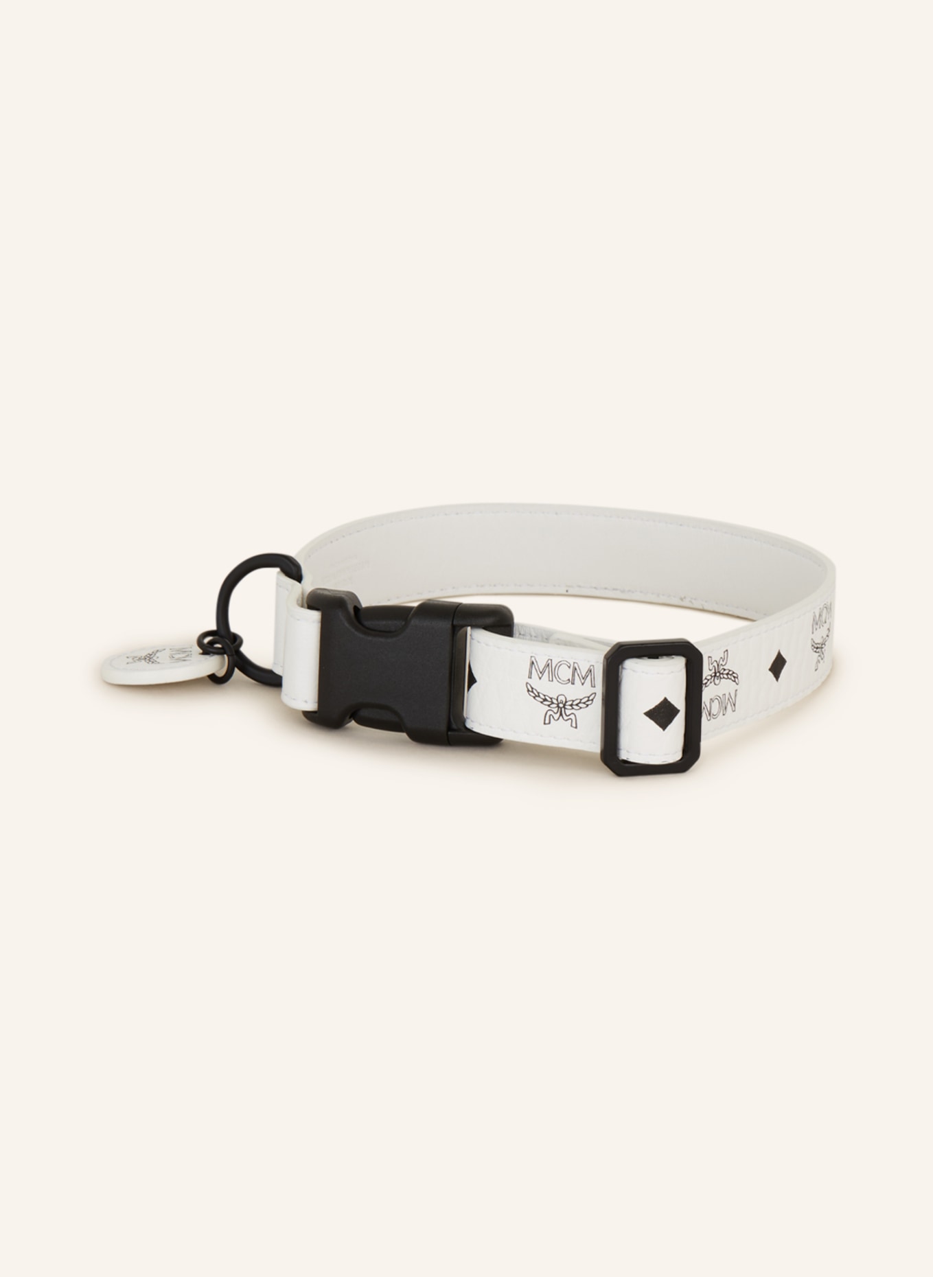 MCM Dog collar VISETOS M, Color: WHITE (Image 1)