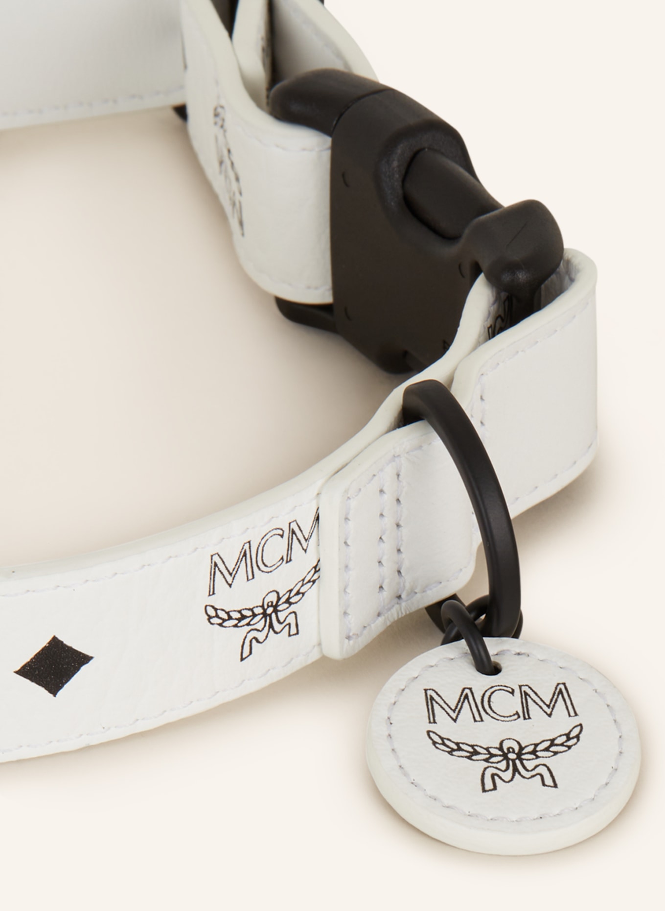 MCM Dog collar VISETOS M, Color: WHITE (Image 3)