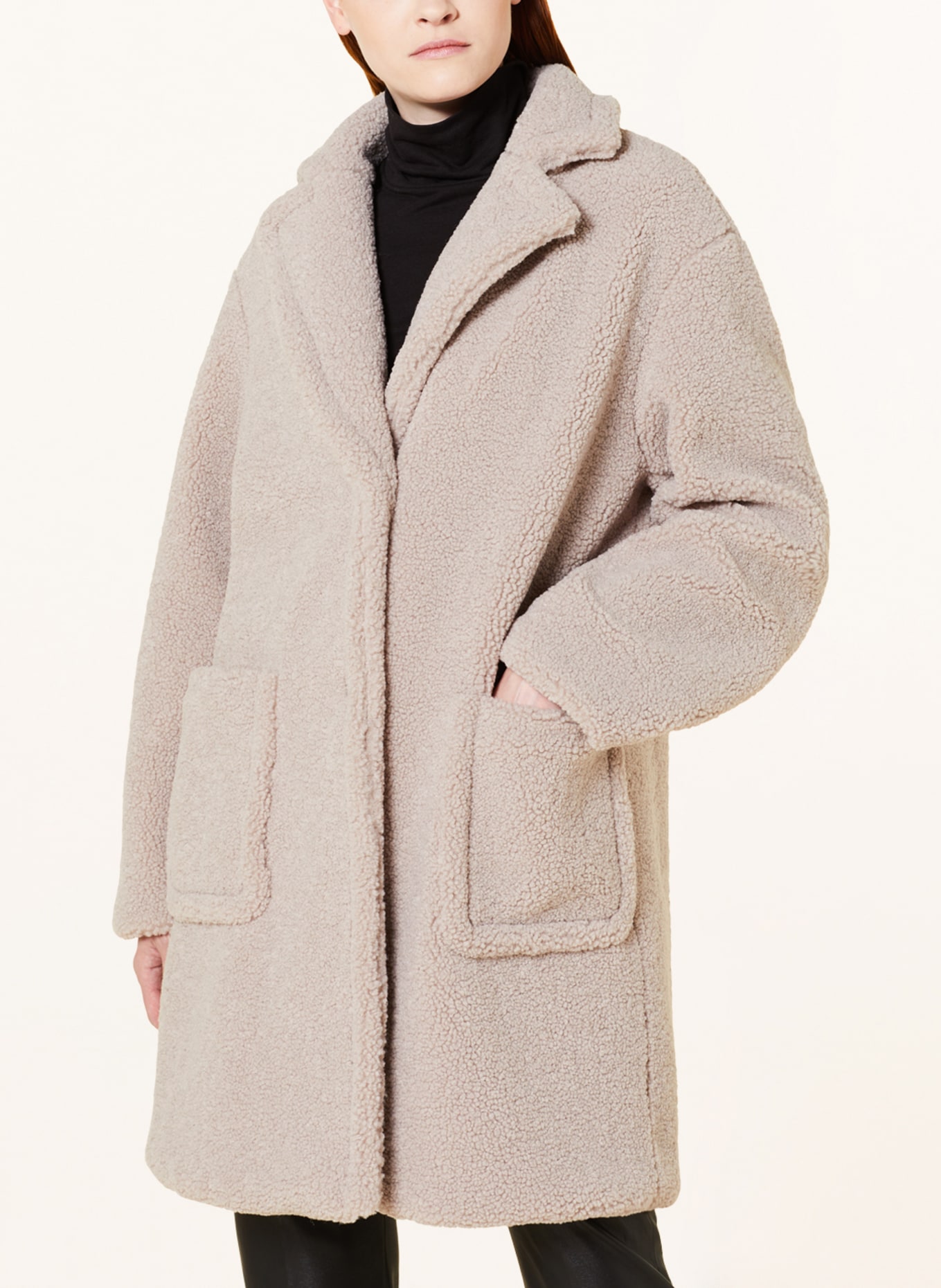White Label Plyšový kabát, Barva: ČERNOŠEDÁ (Obrázek 4)