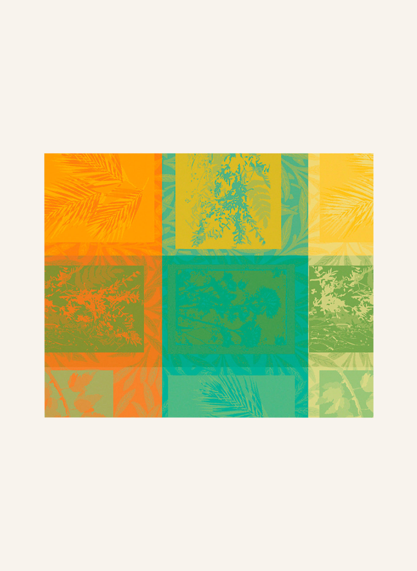 GARNIER-THIEBAUT Set of 4 placemats MILLE VÉGÉTAUX ARC-EN-CIEL, Color: RED/ ORANGE/ LIGHT GREEN (Image 2)