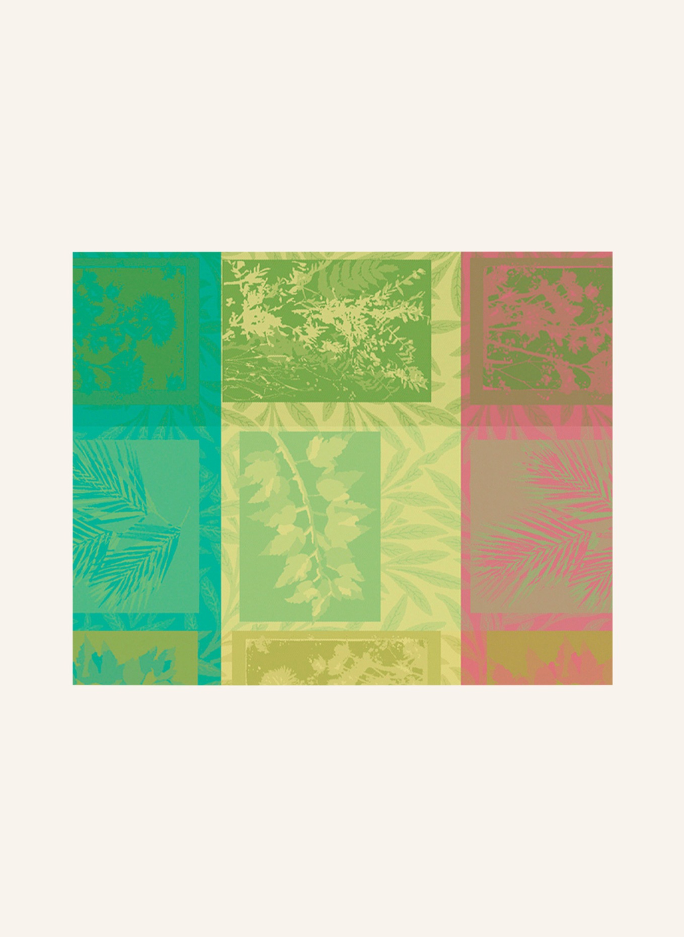 GARNIER-THIEBAUT Set of 4 placemats MILLE VÉGÉTAUX ARC-EN-CIEL, Color: RED/ ORANGE/ LIGHT GREEN (Image 3)