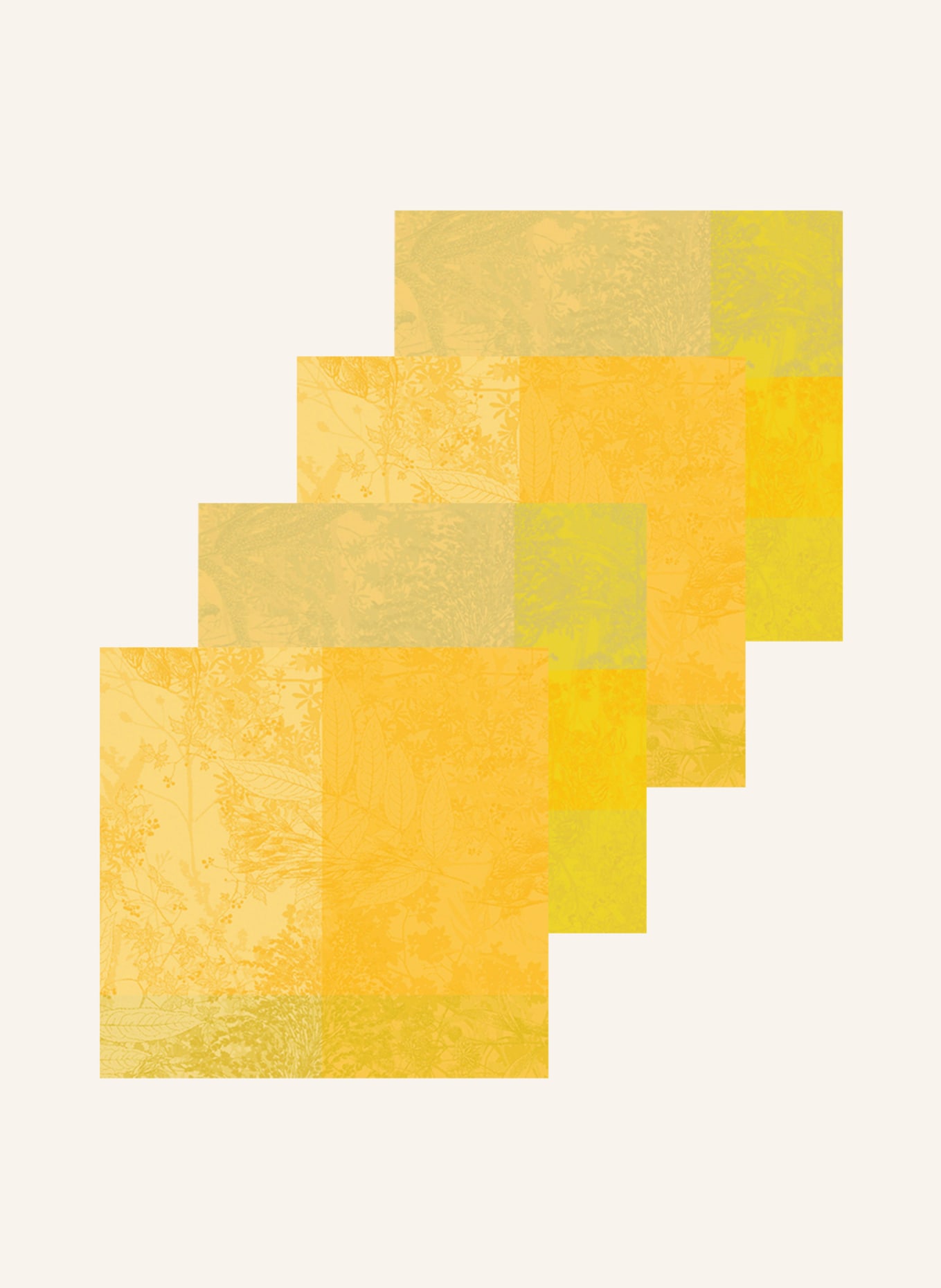 GARNIER-THIEBAUT Serwetki z tkaniny MILLE ESPRIT, 4 szt., Kolor: ŻÓŁTY/ BIAŁY (Obrazek 1)