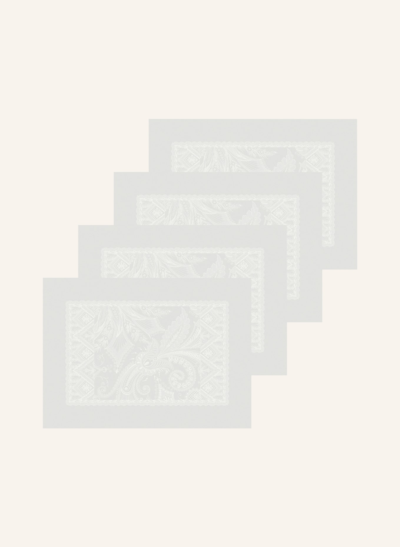 GARNIER-THIEBAUT Set of 4 placemats GRACE, Color: LIGHT GRAY/ WHITE (Image 1)