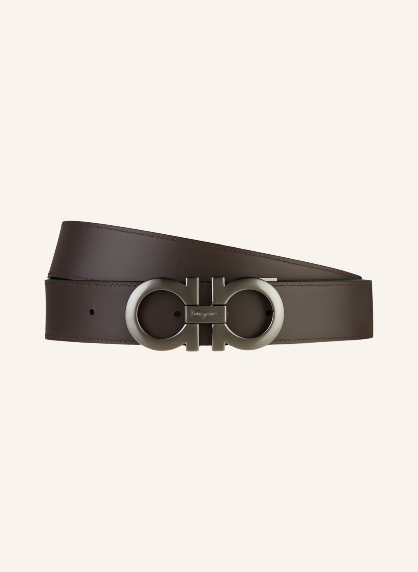 FERRAGAMO Reversible leather belt GANCINI, Color: BLACK/ BROWN (Image 2)