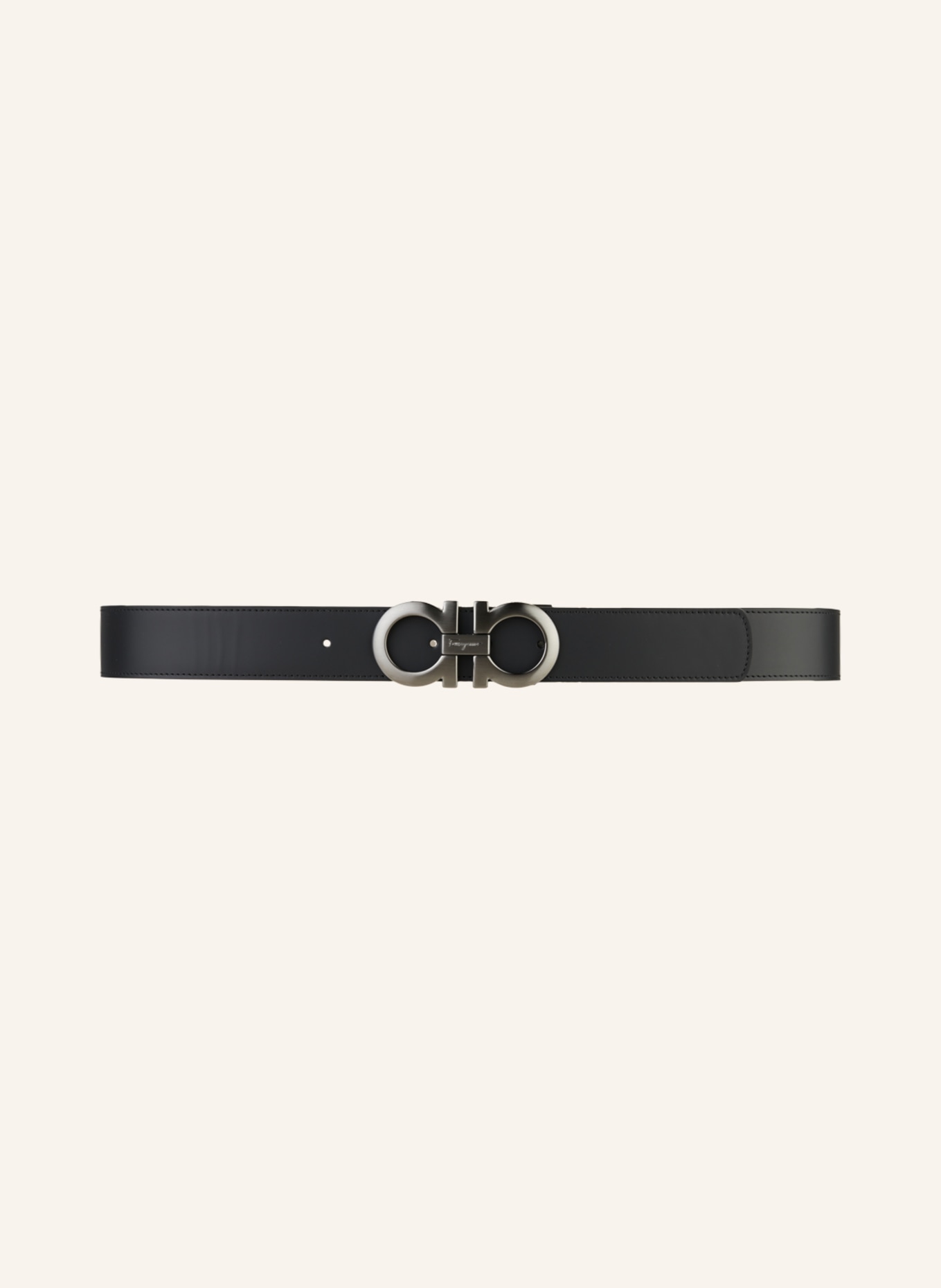 FERRAGAMO Reversible leather belt GANCINI, Color: BLACK/ BROWN (Image 3)