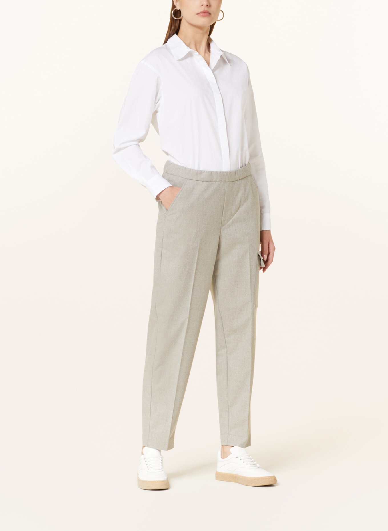MAC Cargo kalhoty CLEO s ozdobnými perličkami, Barva: SVĚTLE ŠEDÁ (Obrázek 2)