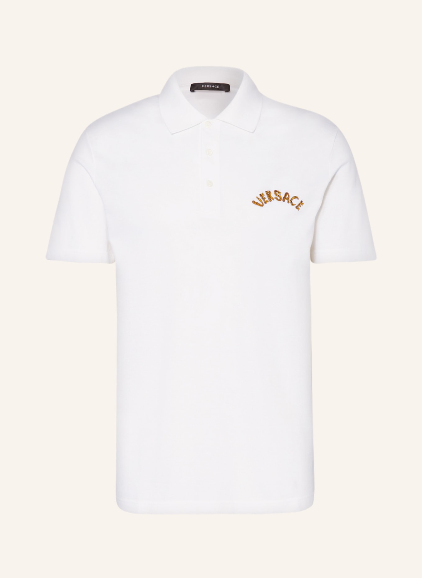 VERSACE Piqué polo shirt tailor fit, Color: WHITE (Image 1)