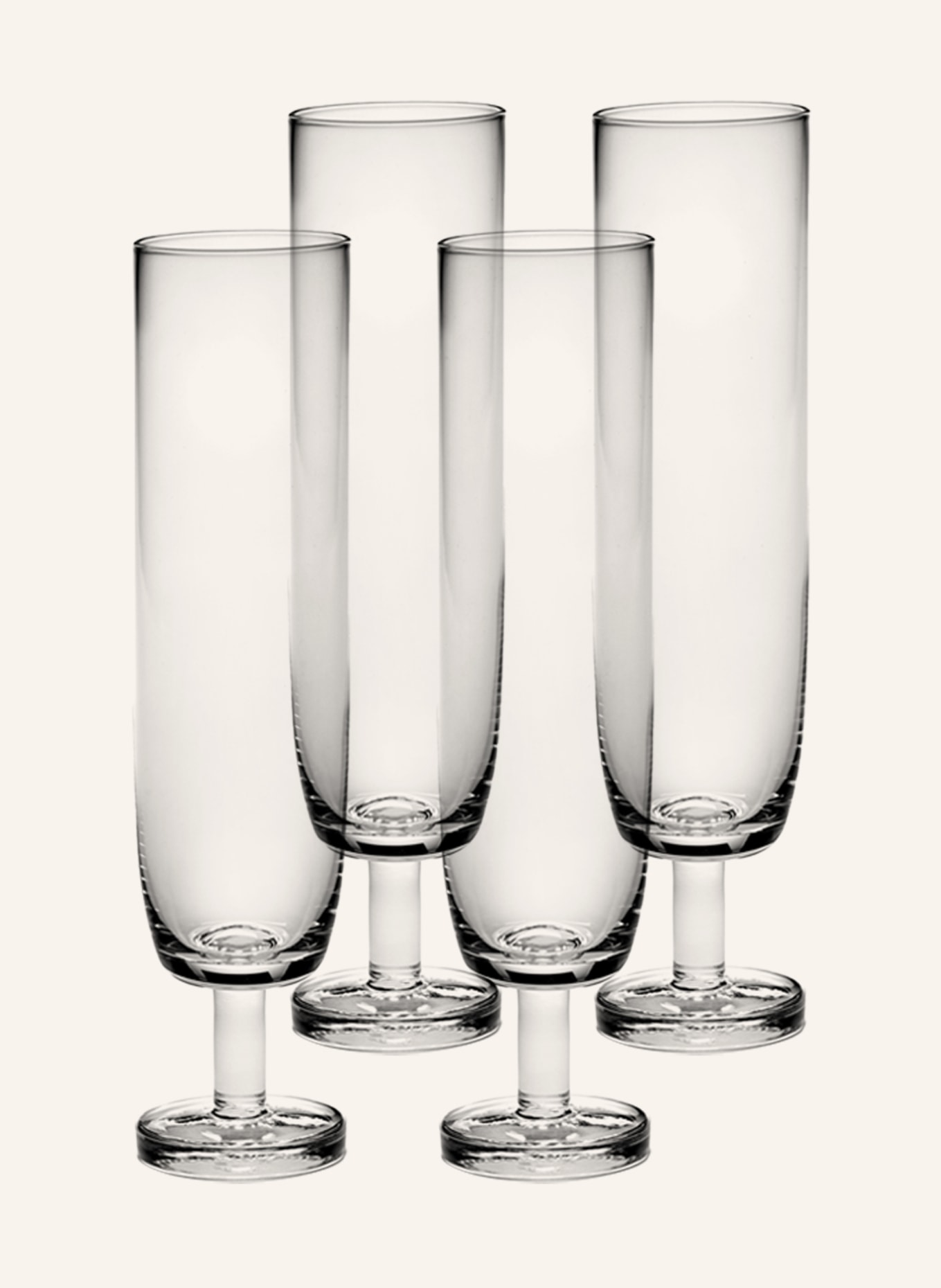 SERAX Set of 4 champagne glasses BASE, Color: WHITE (Image 1)