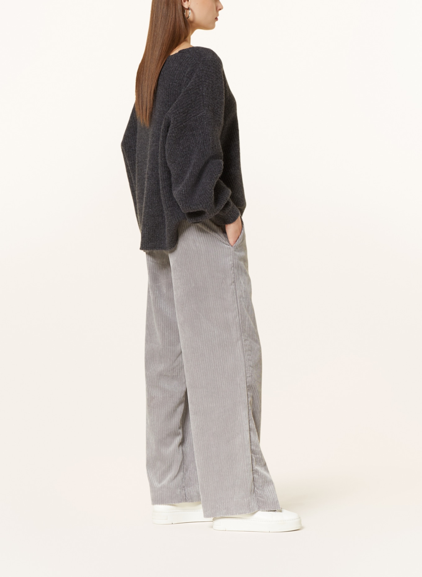 MAC DAYDREAM Spodnie sztruksowe BEAUTY WIDE, Kolor: SZARY (Obrazek 4)