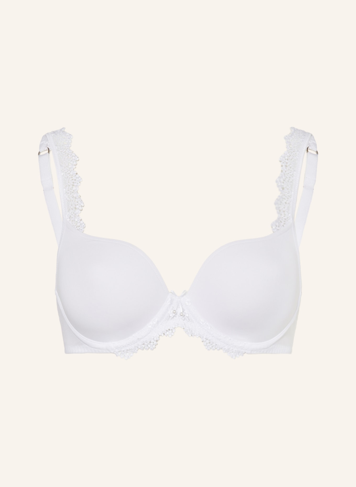 MARIE JO Molded cup bra CHRISTY with decorative beads, Color: WHITE(Image null)