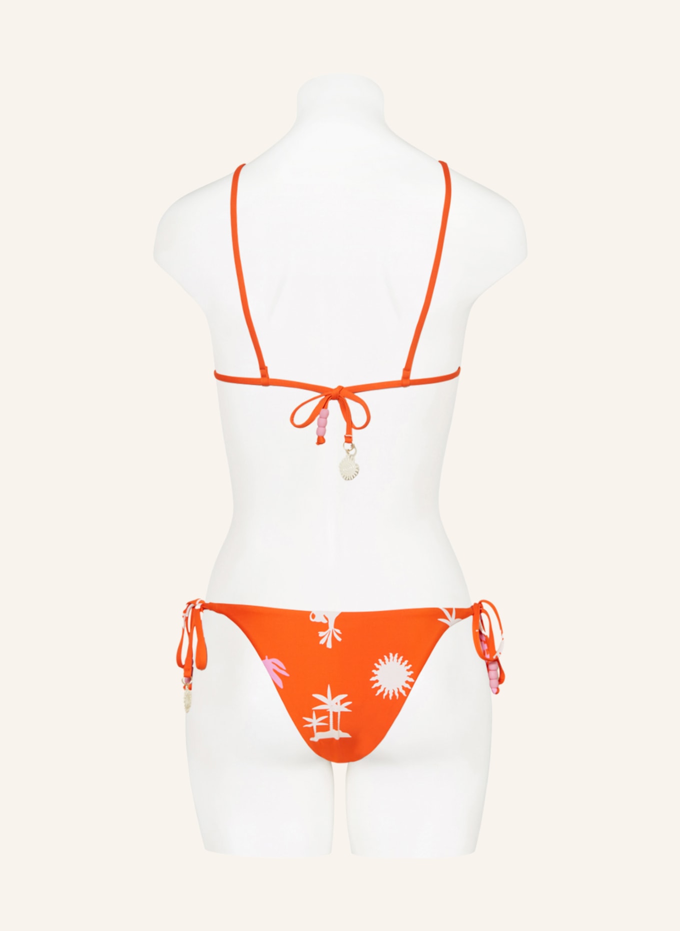 SEAFOLLY Trojúhelníkový horní díl bikin LA PALMA s ozdobnými perličkami: REŽNÁ / RŮŽOVÁ / ORANŽOVÁ