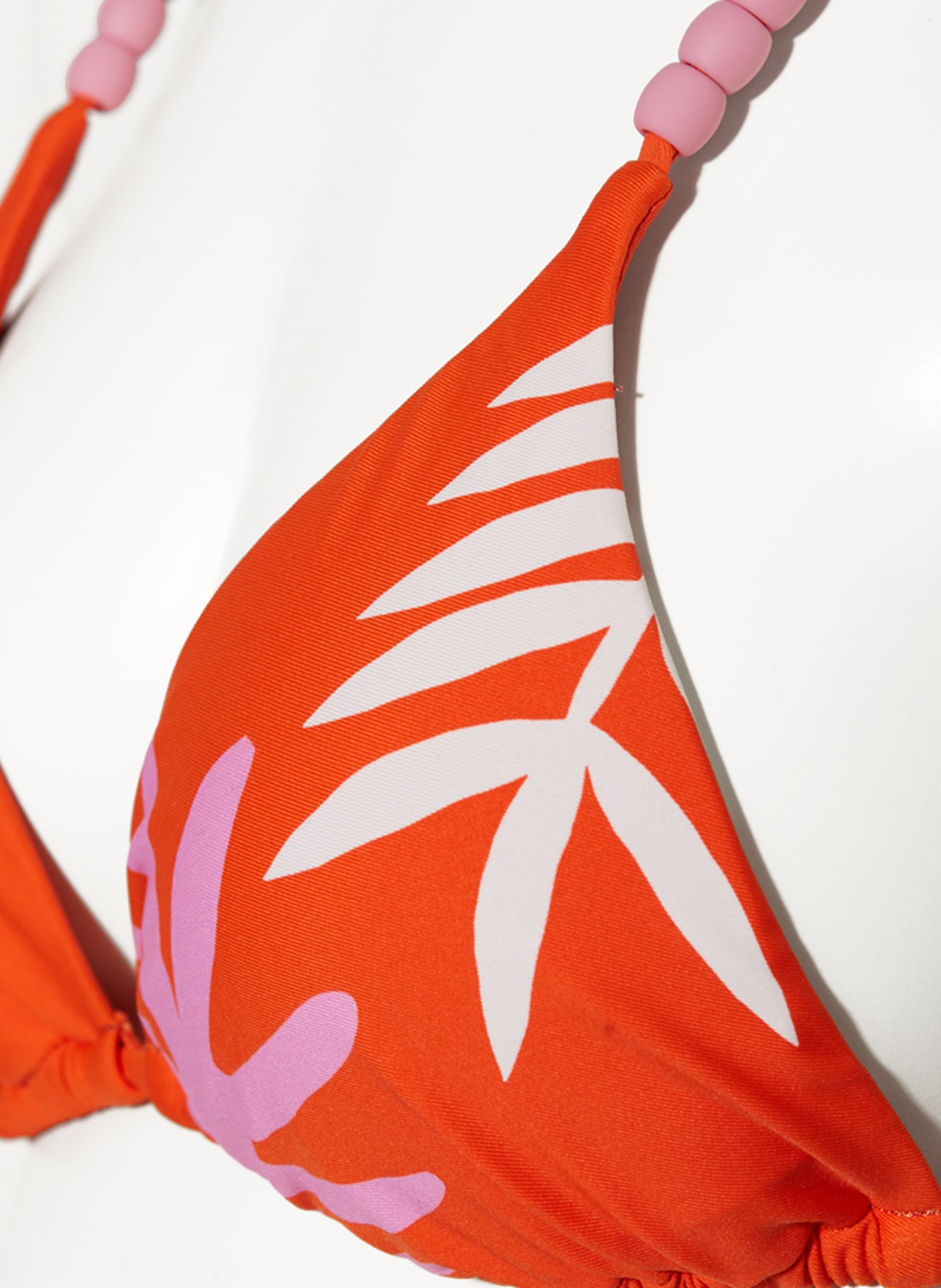 SEAFOLLY Trojúhelníkový horní díl bikin LA PALMA s ozdobnými perličkami: REŽNÁ / RŮŽOVÁ / ORANŽOVÁ