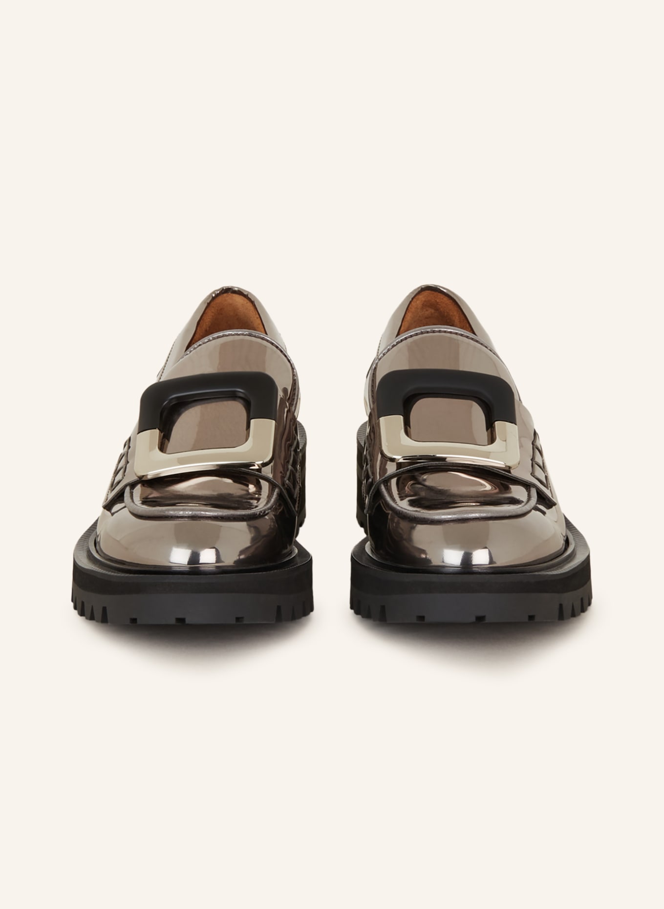 billi bi Platform loafers, Color: SILVER (Image 3)