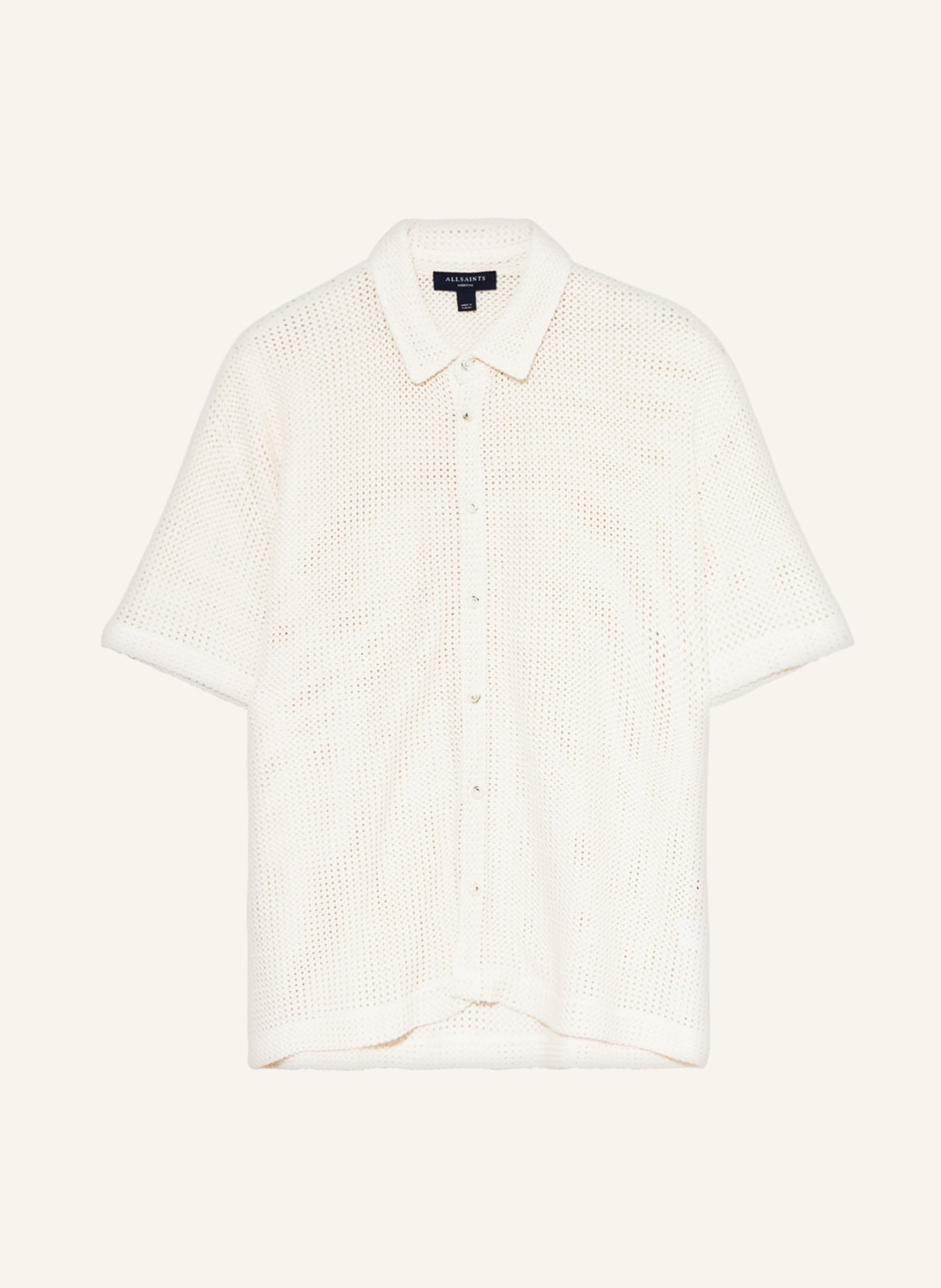 ALLSAINTS Short sleeve shirt MUNROSE comfort fit in knit fabric, Color: WHITE (Image 1)