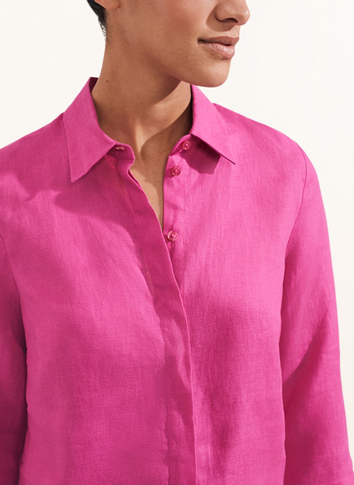 HOBBS Shirt blouse NITA in linen with 3 4 sleeves in fuchsia