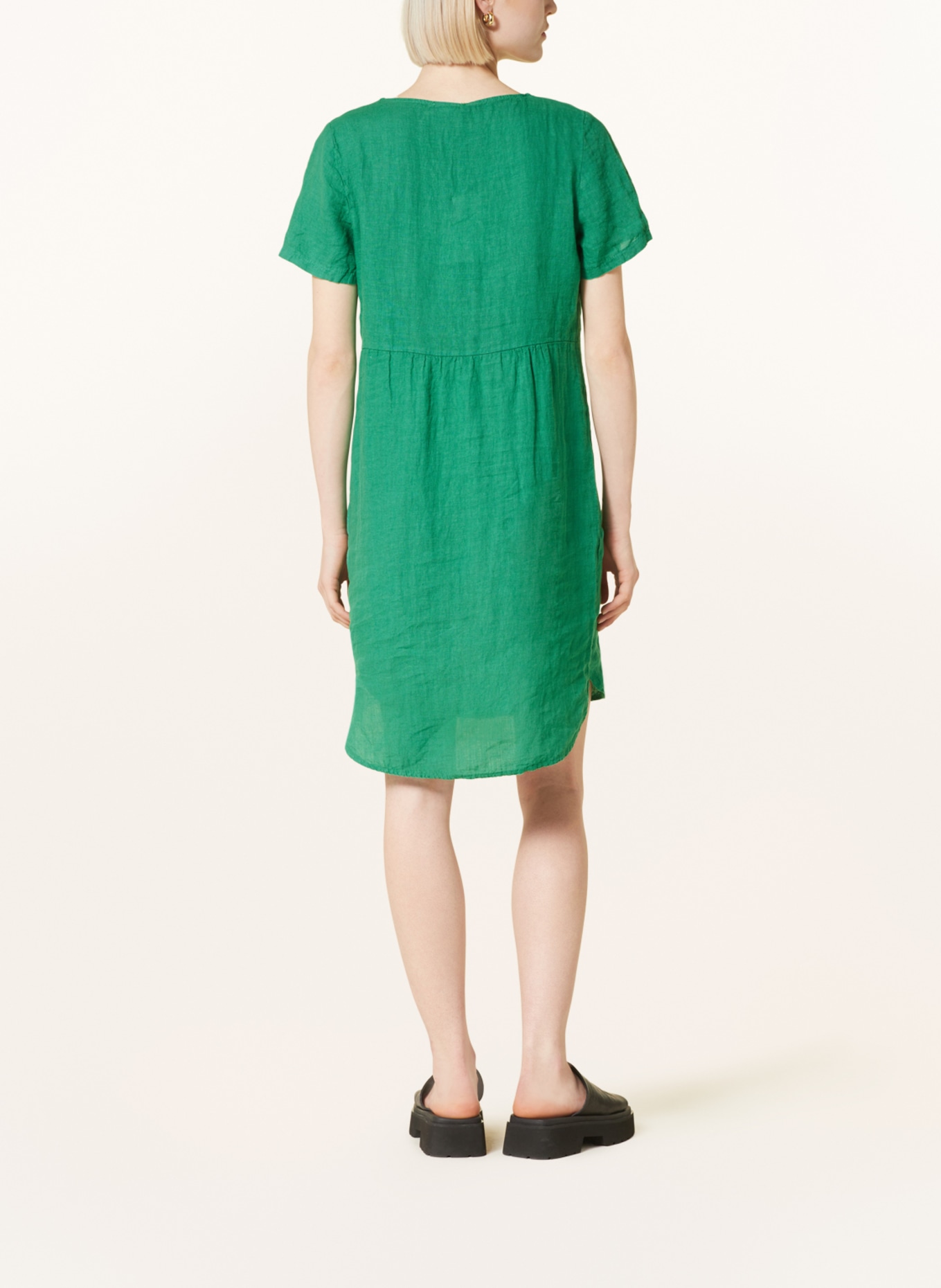 CARTOON Linen dress, Color: GREEN (Image 3)