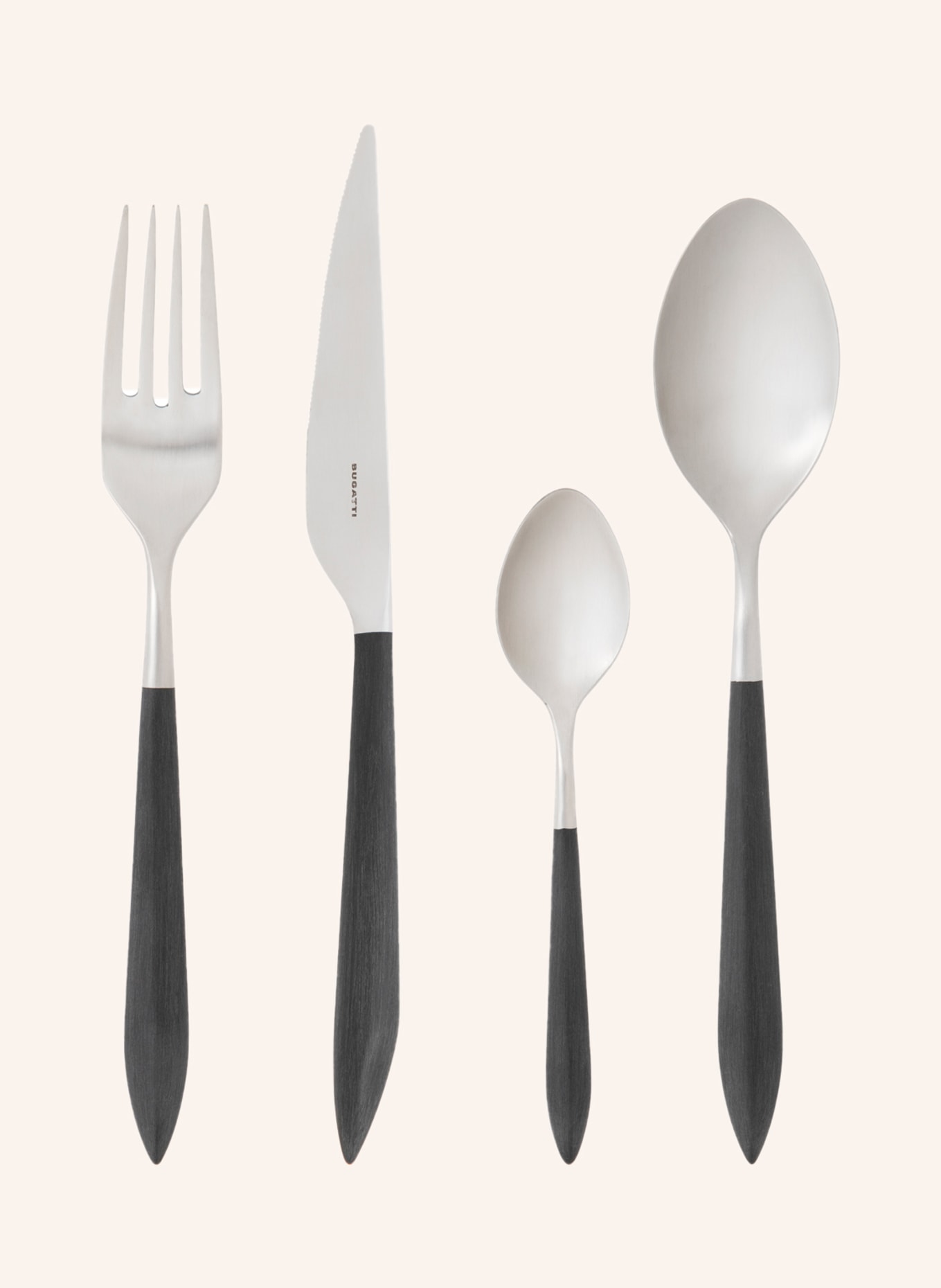 CASA BUGATTI 8-piece Cutlery set ARES, Color: BLACK/ SILVER (Image 1)