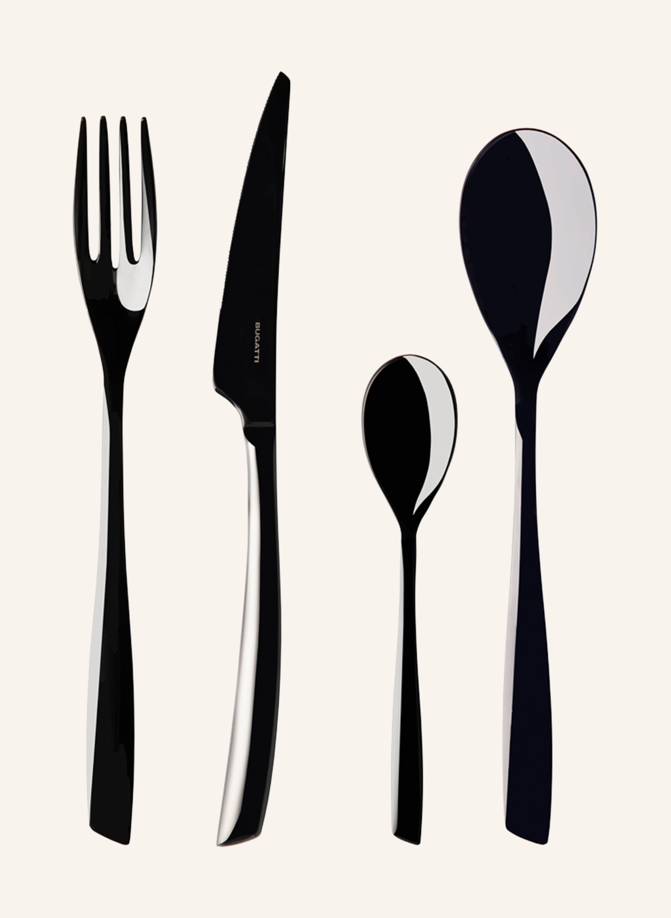 CASA BUGATTI 8-piece Cutlery set RIVIERA, Color: BLACK (Image 1)