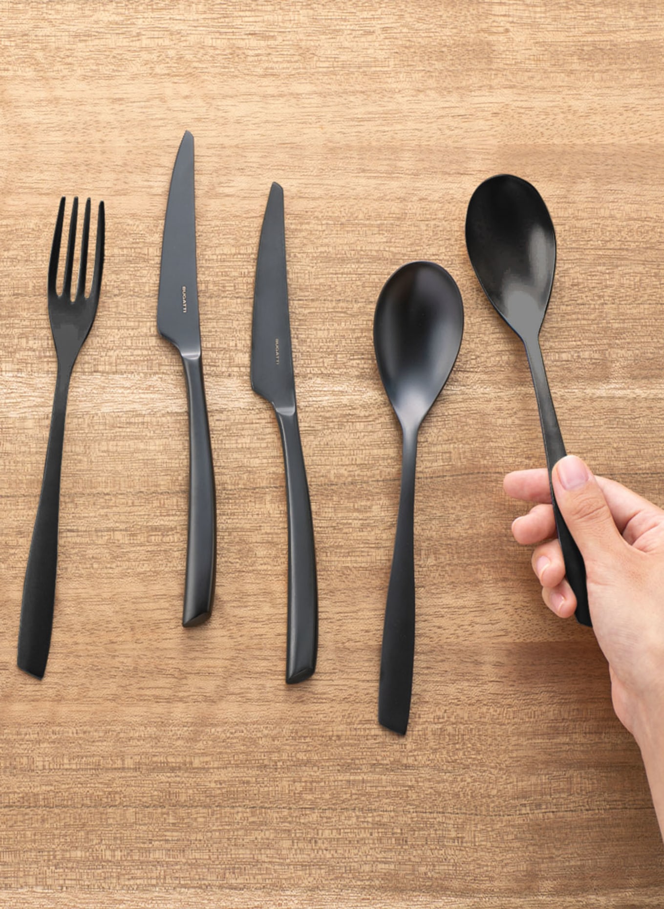 CASA BUGATTI 8-piece Cutlery set RIVIERA, Color: BLACK (Image 3)