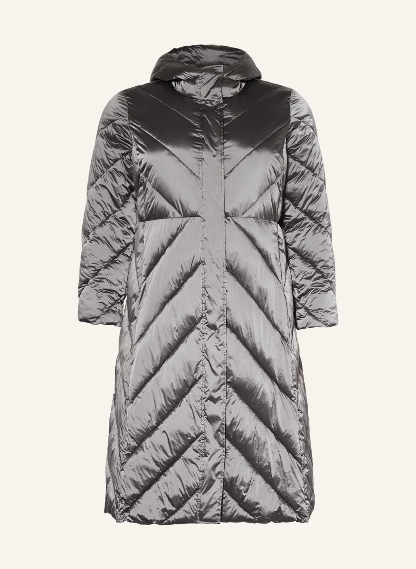 MARINA RINALDI PERSONA Quilted coat PAPIRO, Color: GRAY (Image 1)