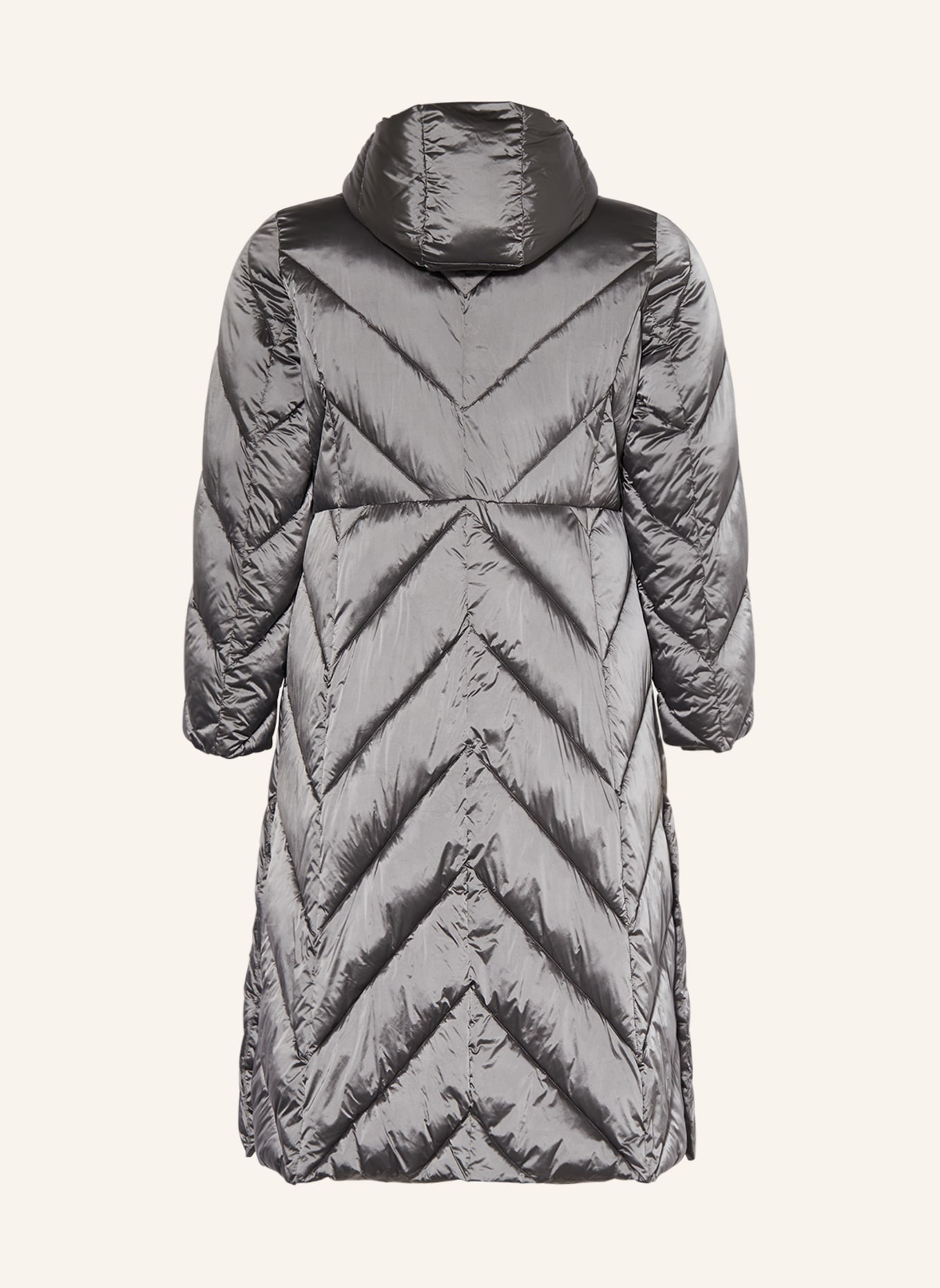 MARINA RINALDI PERSONA Quilted coat PAPIRO, Color: GRAY (Image 2)