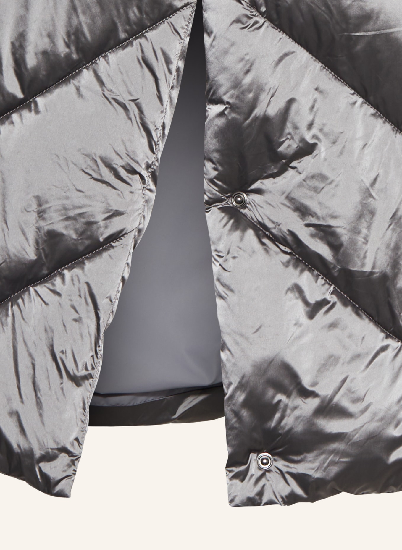 MARINA RINALDI PERSONA Quilted coat PAPIRO, Color: GRAY (Image 3)