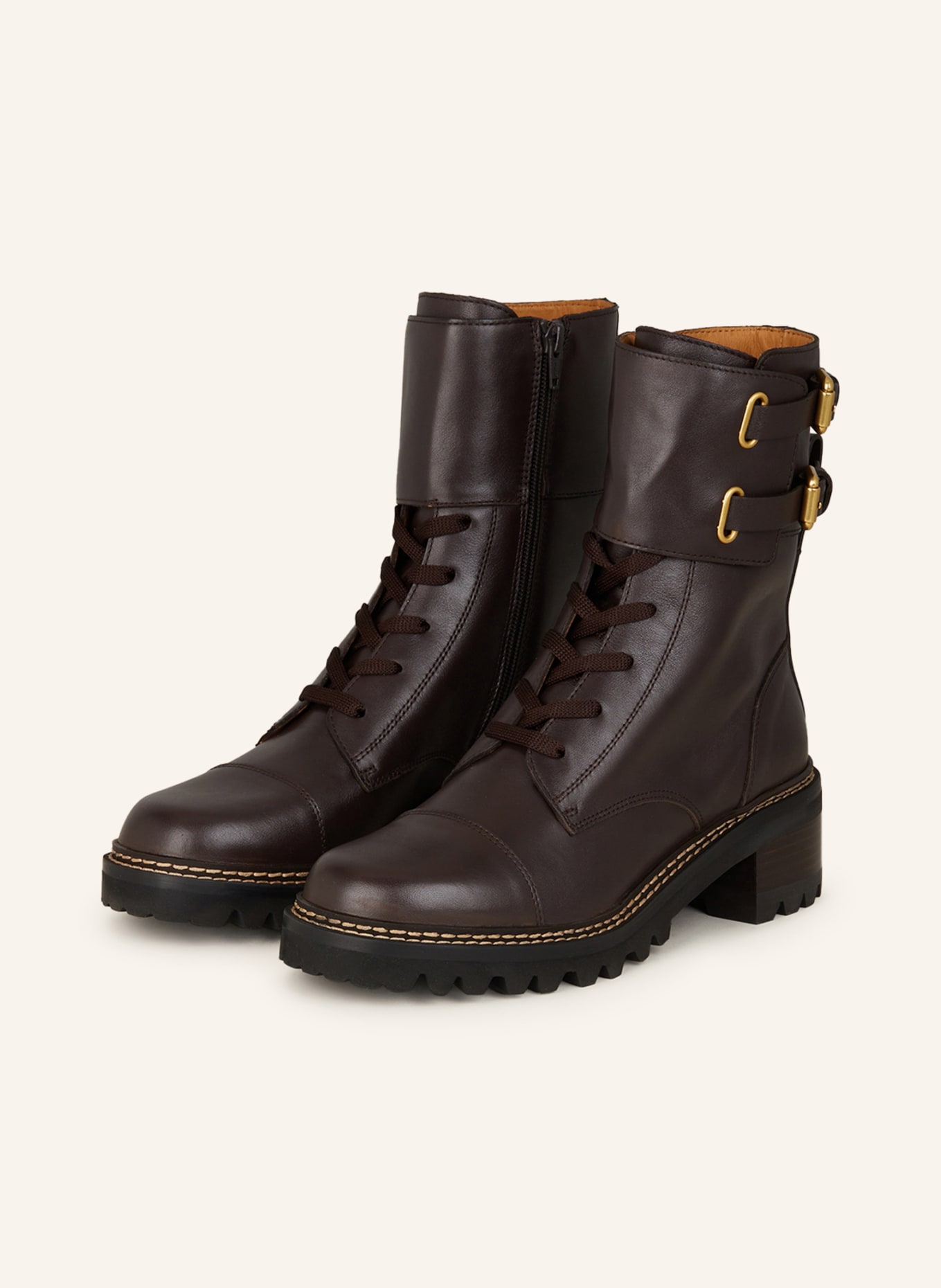 SEE BY CHLOÉ Lace-up boots MALLORY, Color: DARK BROWN (Image 1)