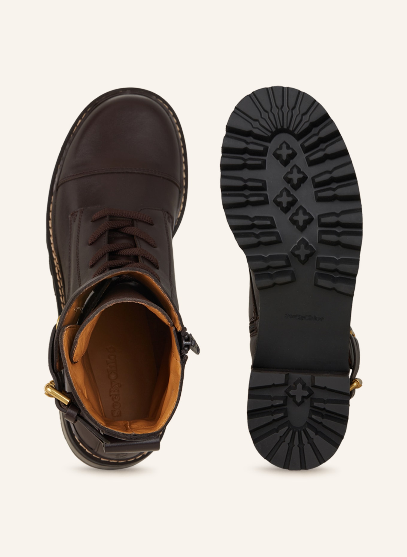 SEE BY CHLOÉ Šněrovací boty MALLORY, Barva: TMAVĚ HNĚDÁ (Obrázek 6)