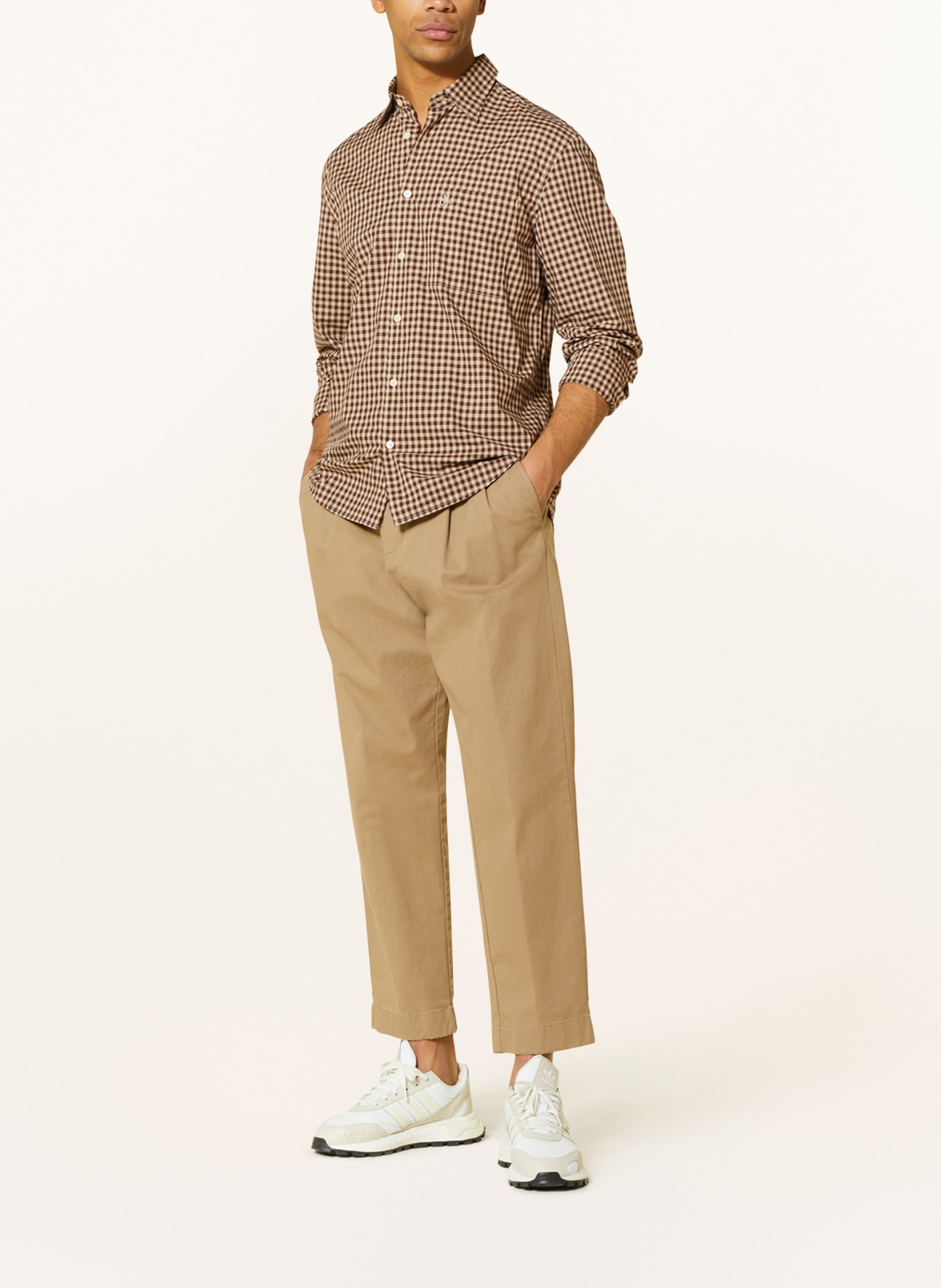 Marc O'Polo Hemd Regular Fit, Farbe: DUNKELBRAUN/ HELLBRAUN (Bild 2)