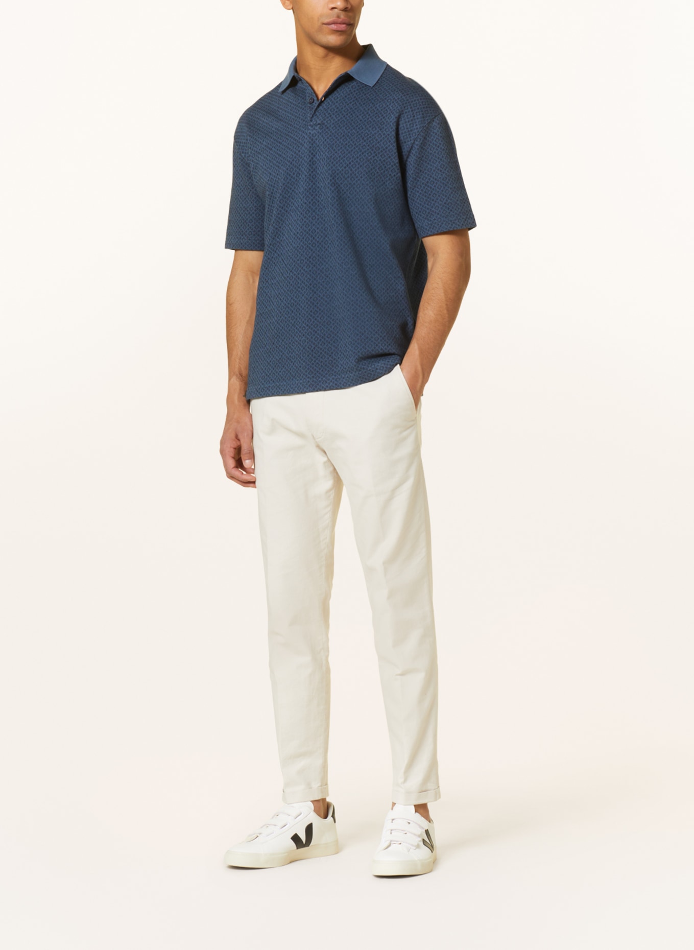 Marc O'Polo Piqué-Poloshirt Relaxed Fit, Farbe: BLAUGRAU/ DUNKELBLAU (Bild 2)