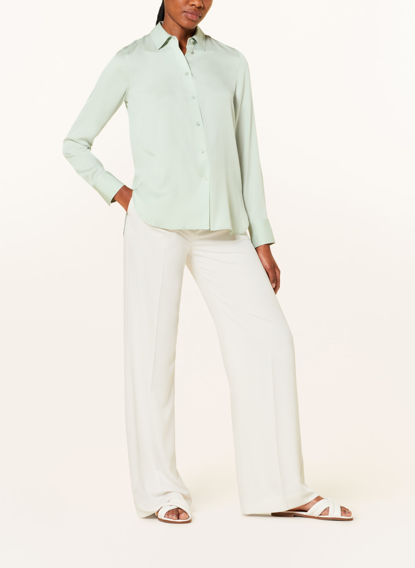 VINCE Shirt blouse in silk, Color: LIGHT GREEN (Image 2)