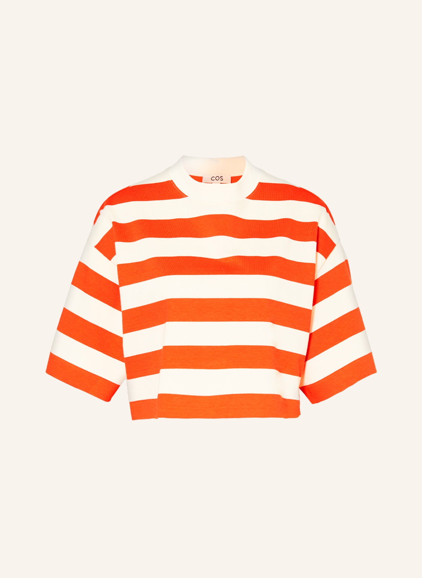 COS Cropped-Shirt, Farbe: WEISS/ ORANGE (Bild 1)